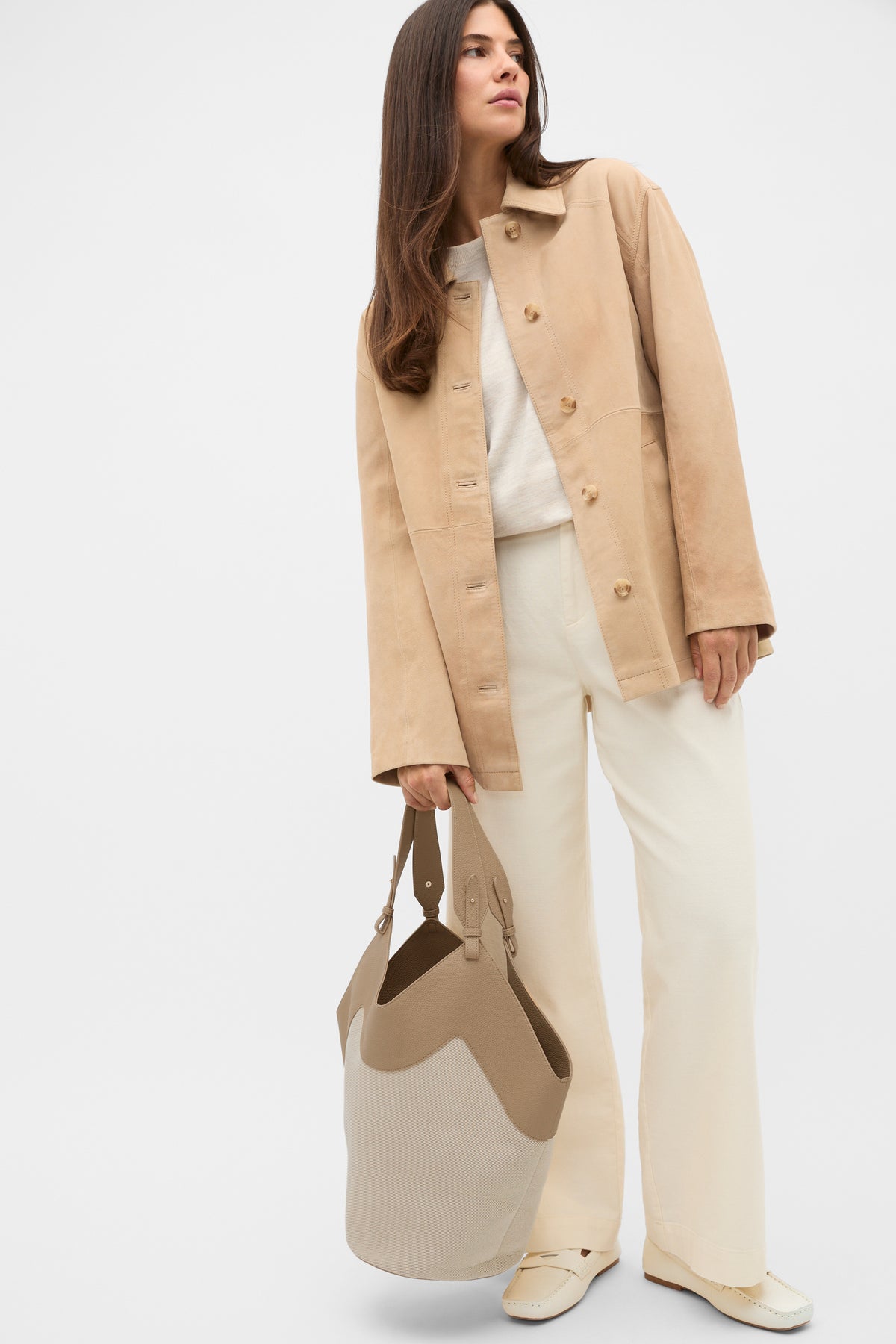 Two Tone Gathered Tote