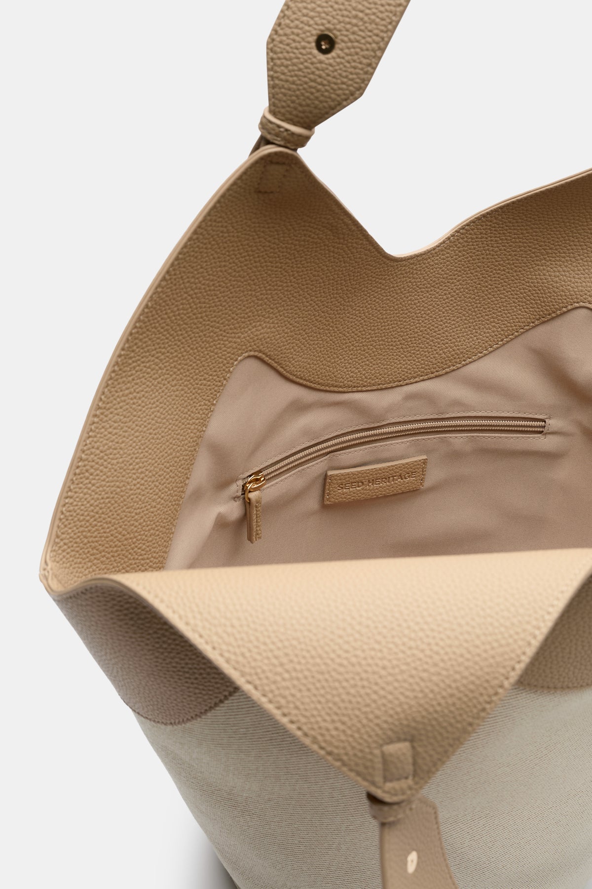 Two Tone Gathered Tote
