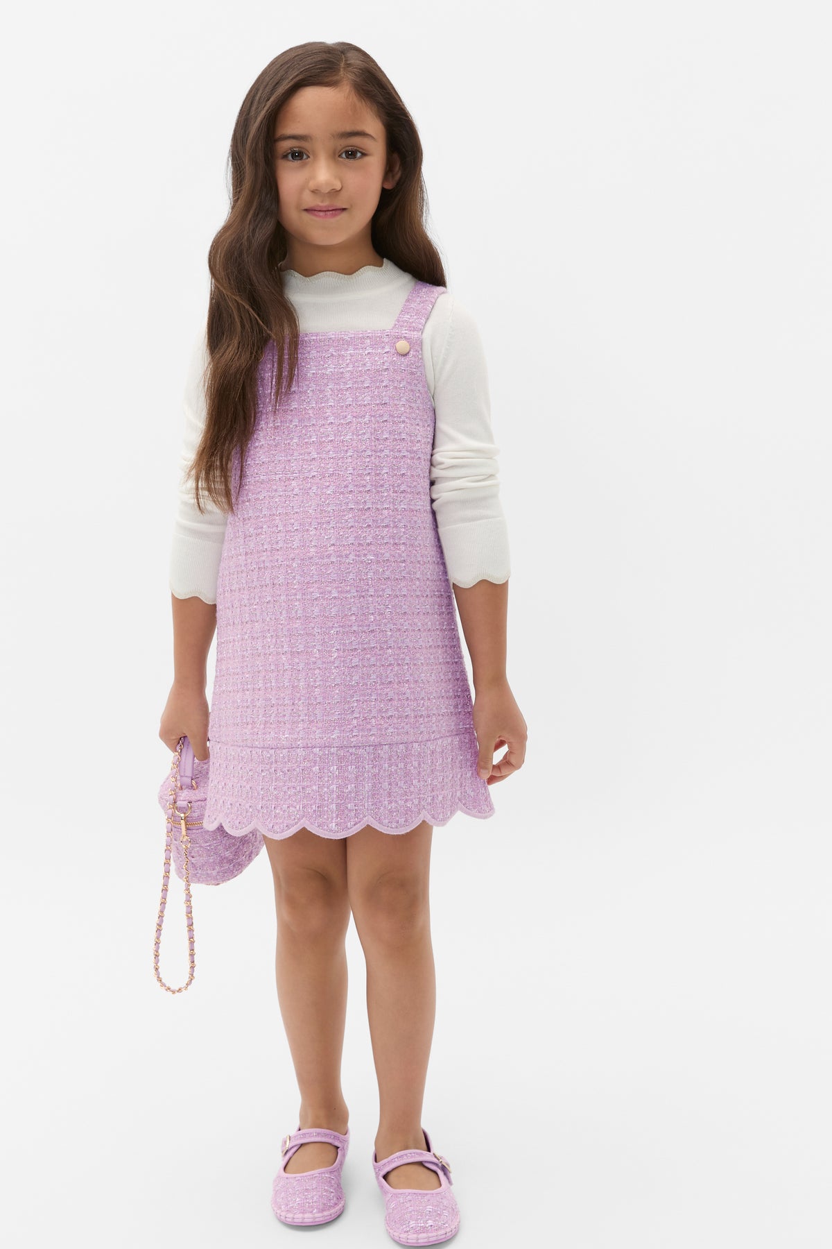 Tweed Pleat Pinafore