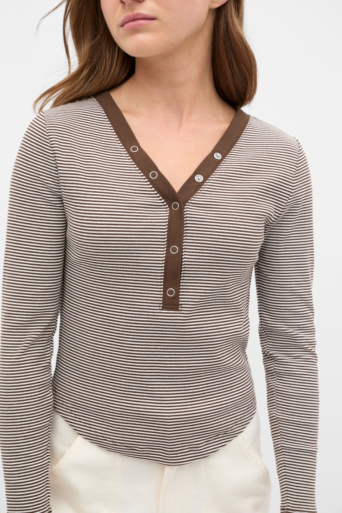 Placket Rib Stripe Tee