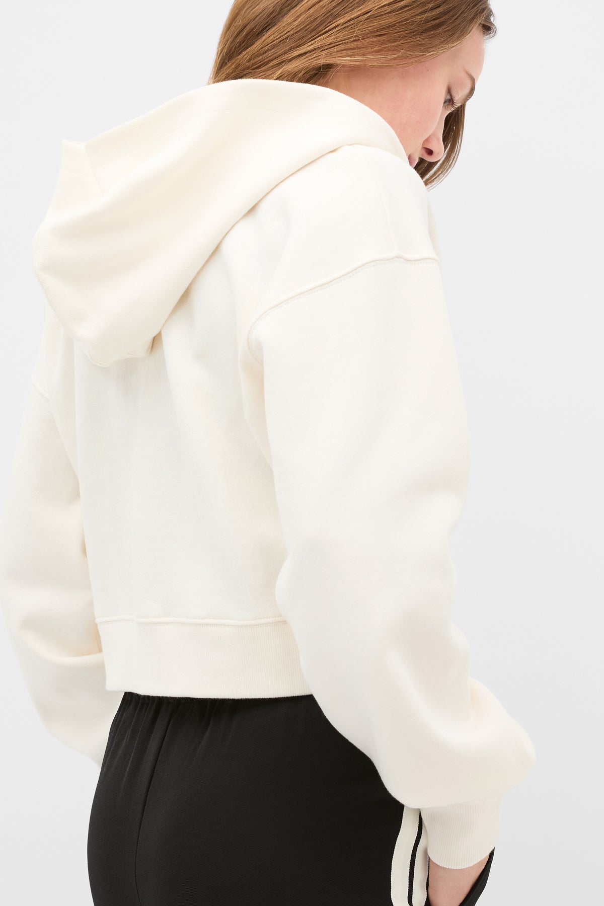 Logo Cropped Zip Hoodie