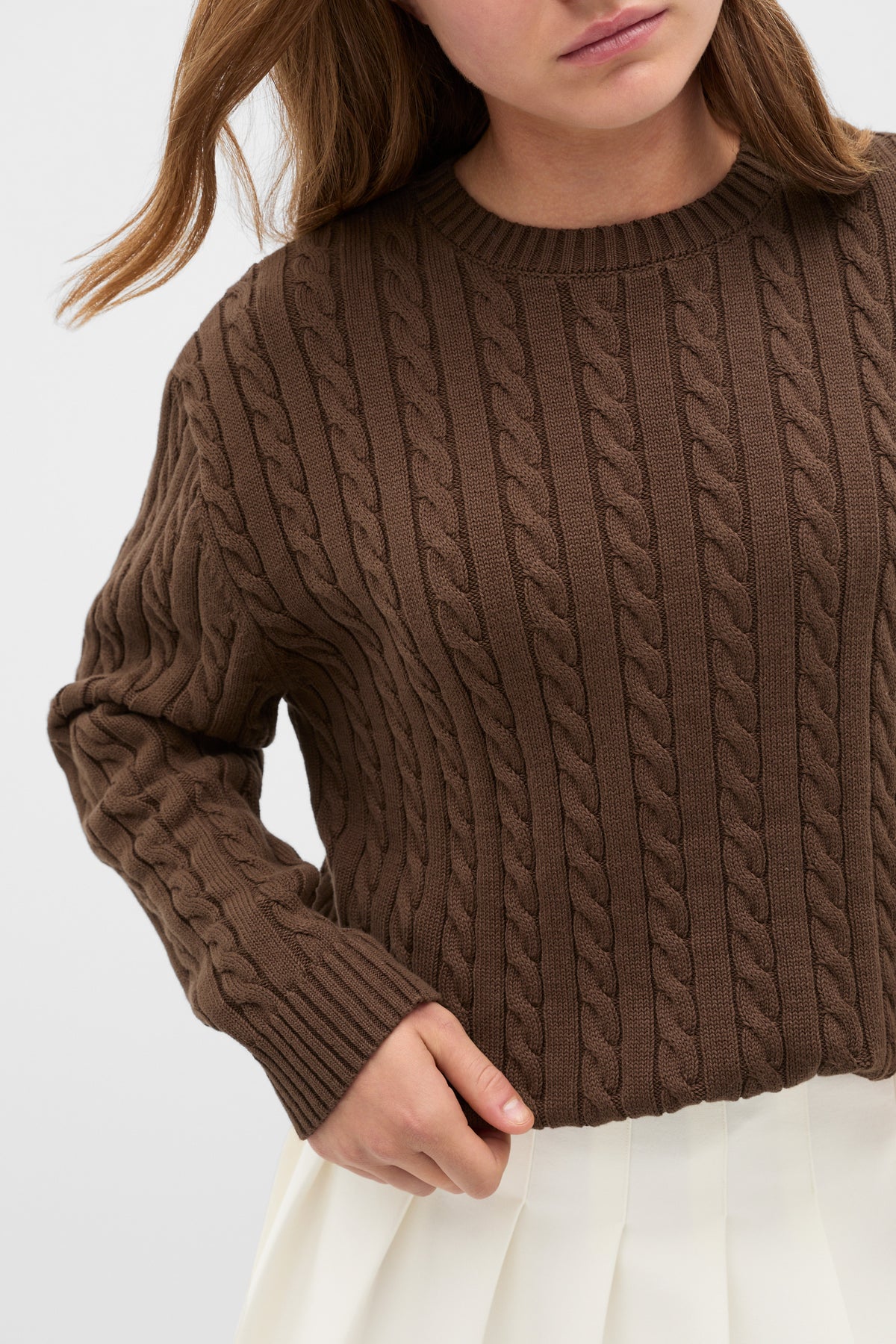 Relaxed Cable Knit Sweater