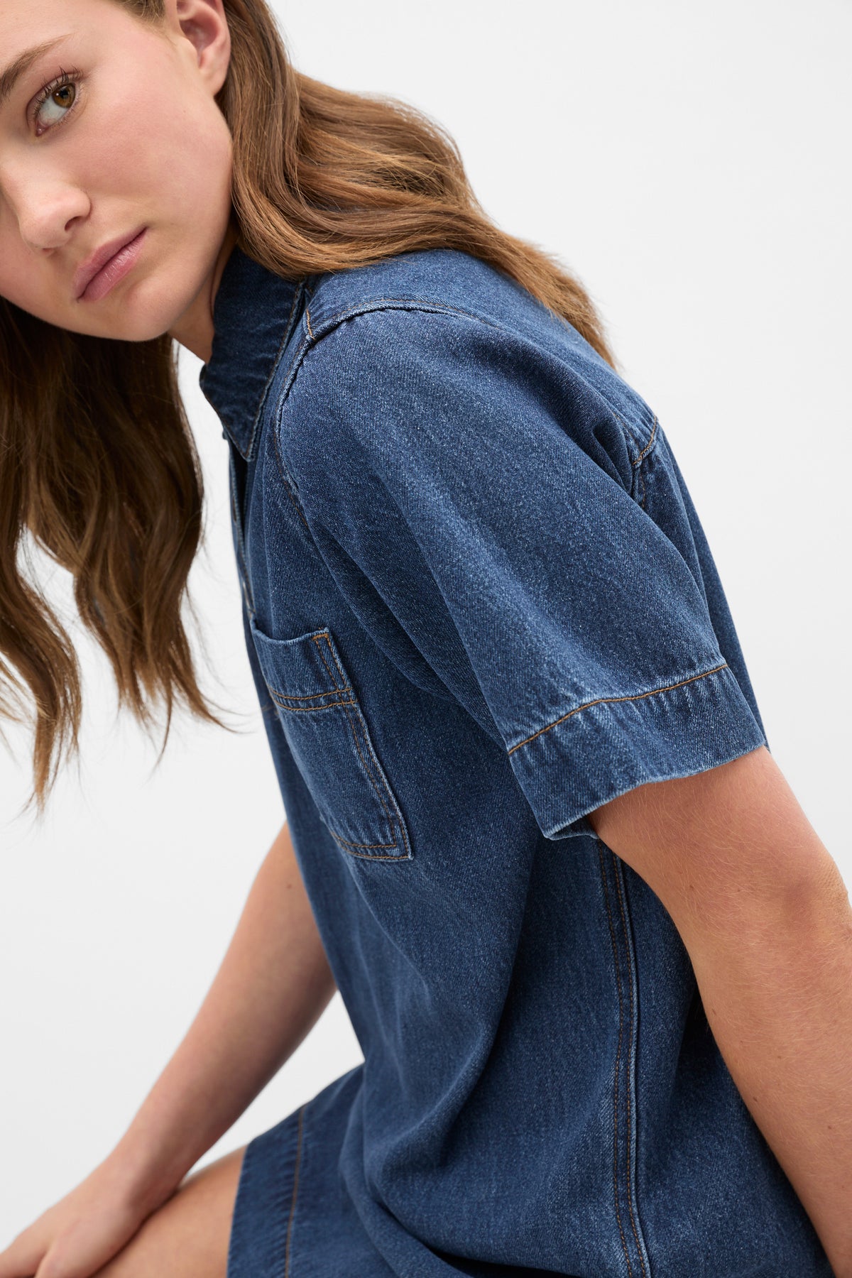 Collar Denim Dress