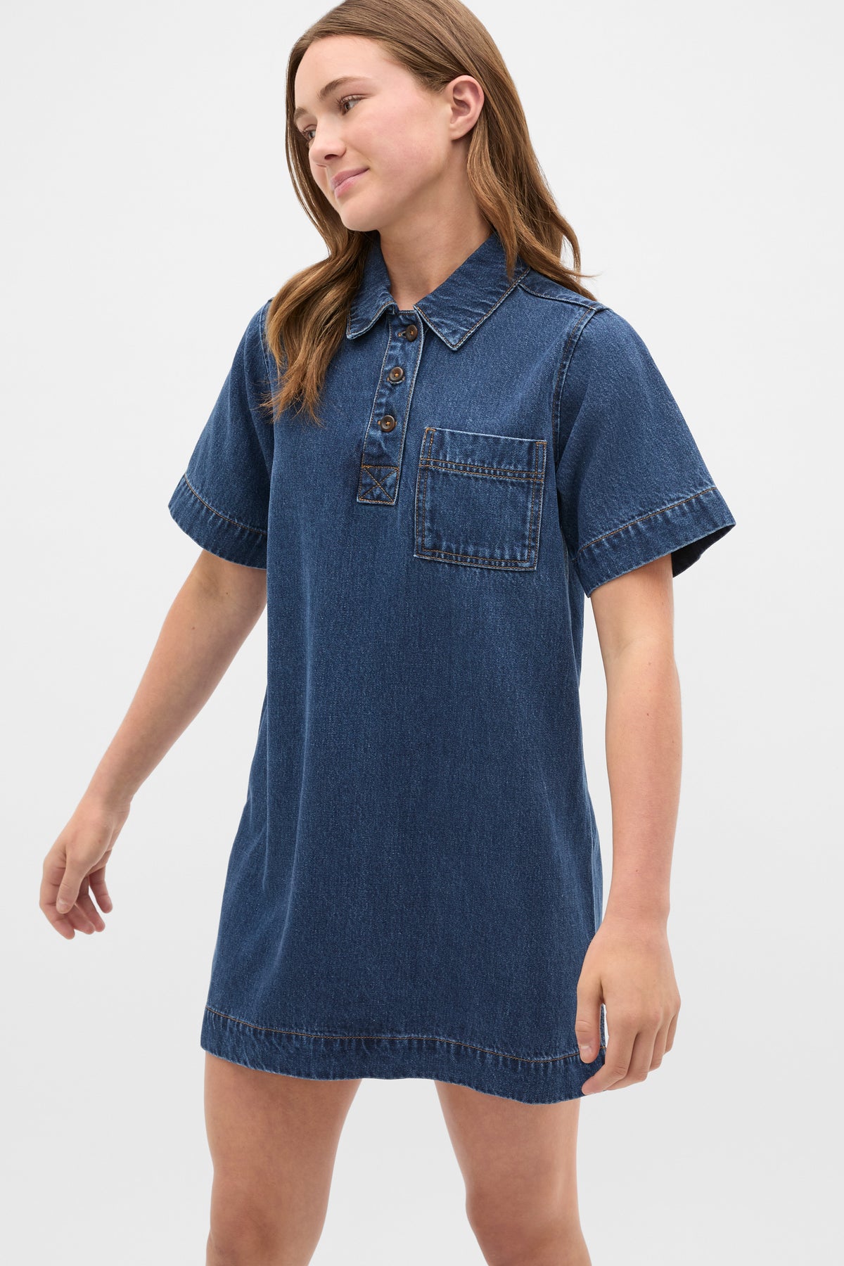 Collar Denim Dress
