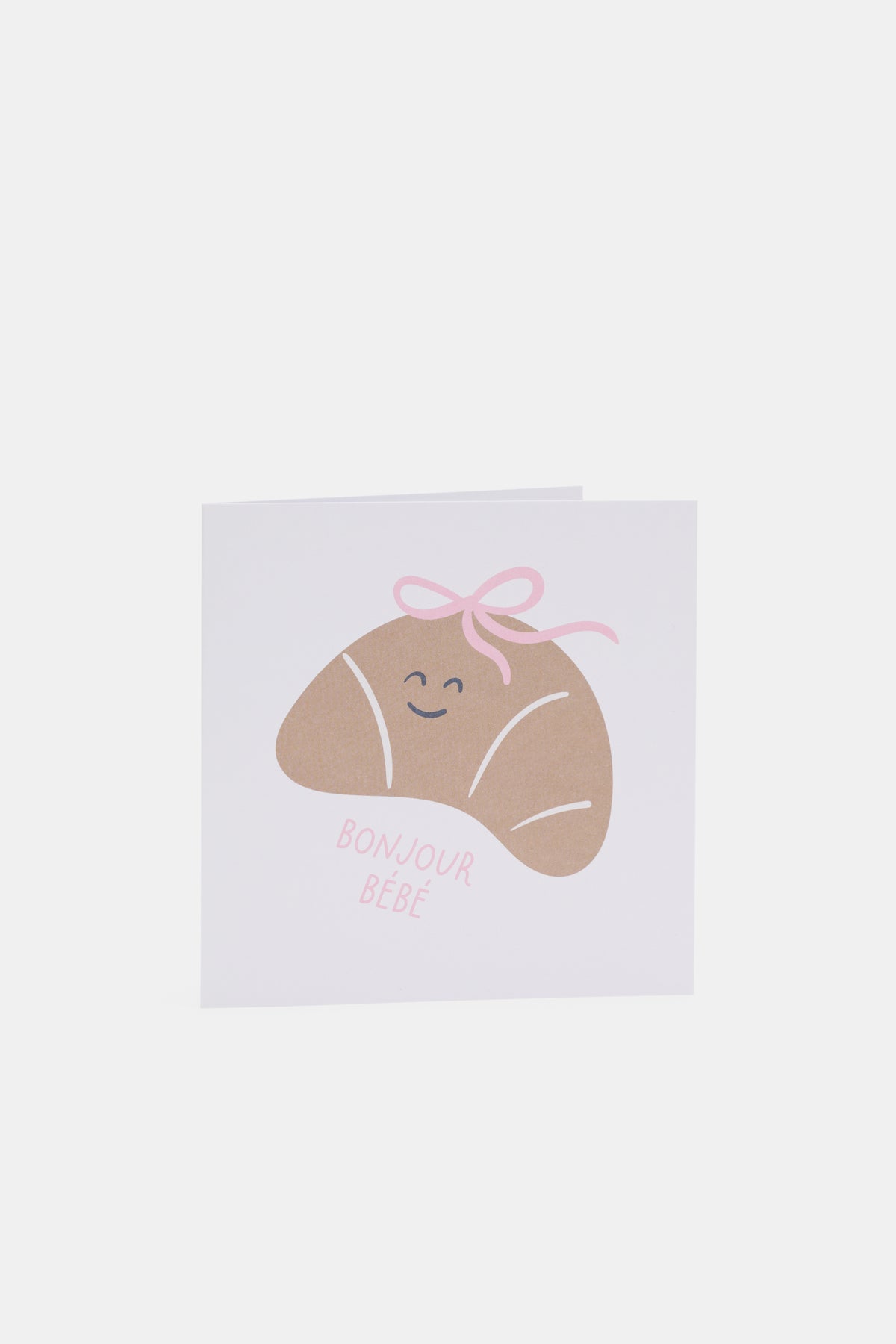 Bow Croissant Bebe Card