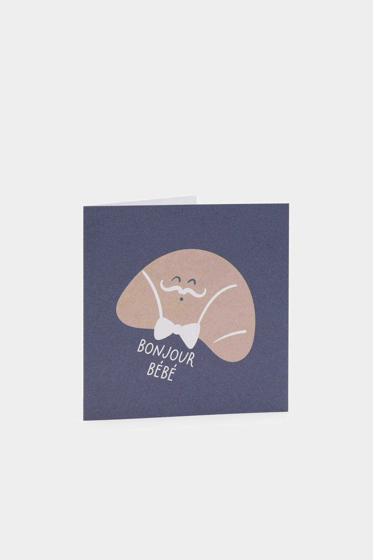 Bow Tie Croissant Bebe Card
