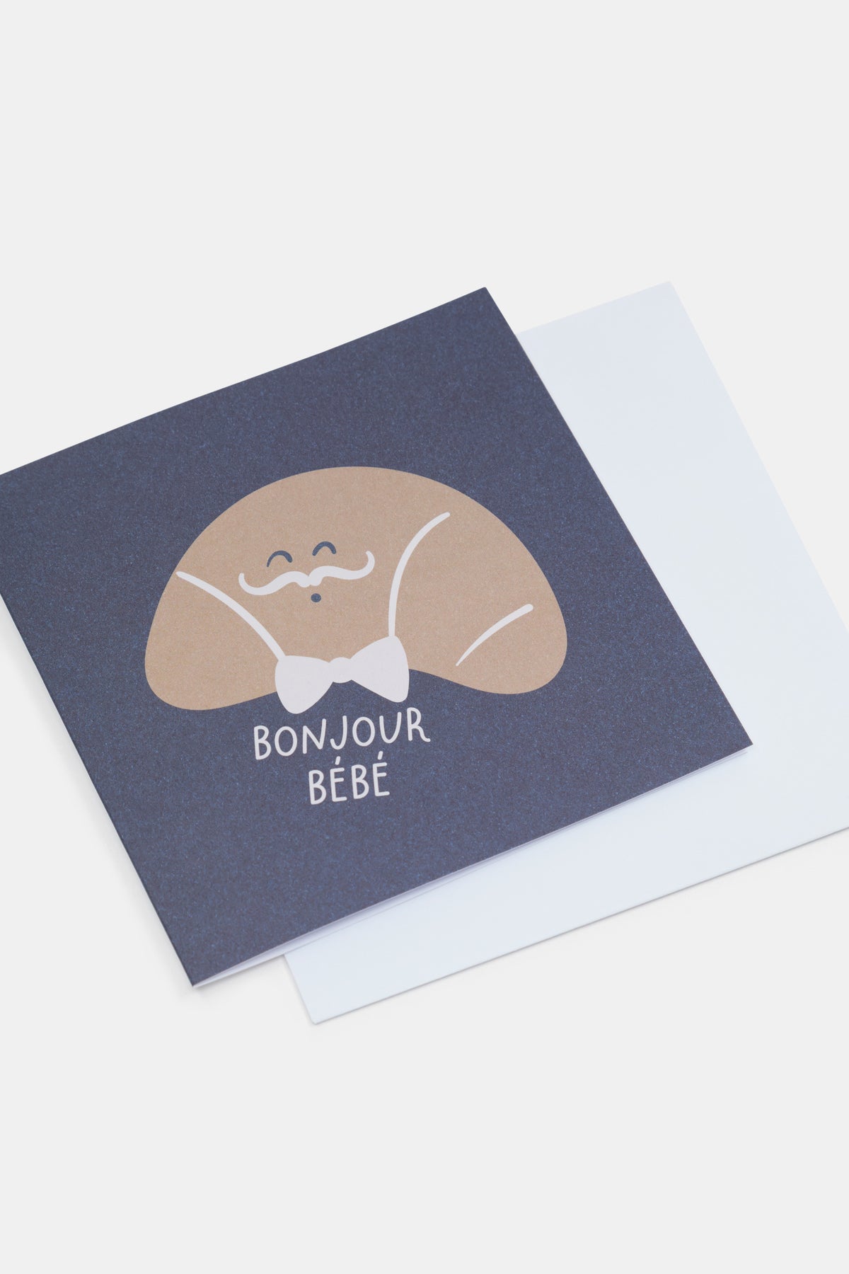Bow Tie Croissant Bebe Card