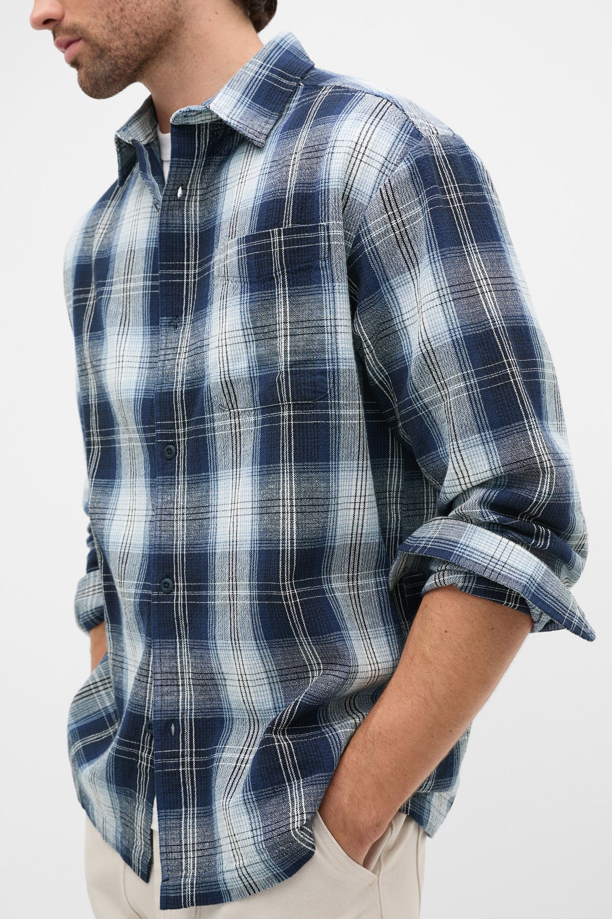 Long Sleeve Cotton Check Shirt