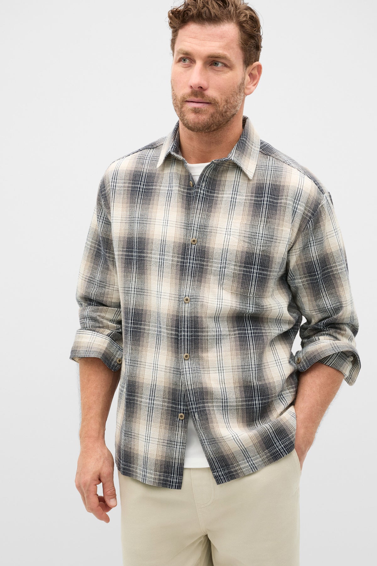 Long Sleeve Cotton Check Shirt