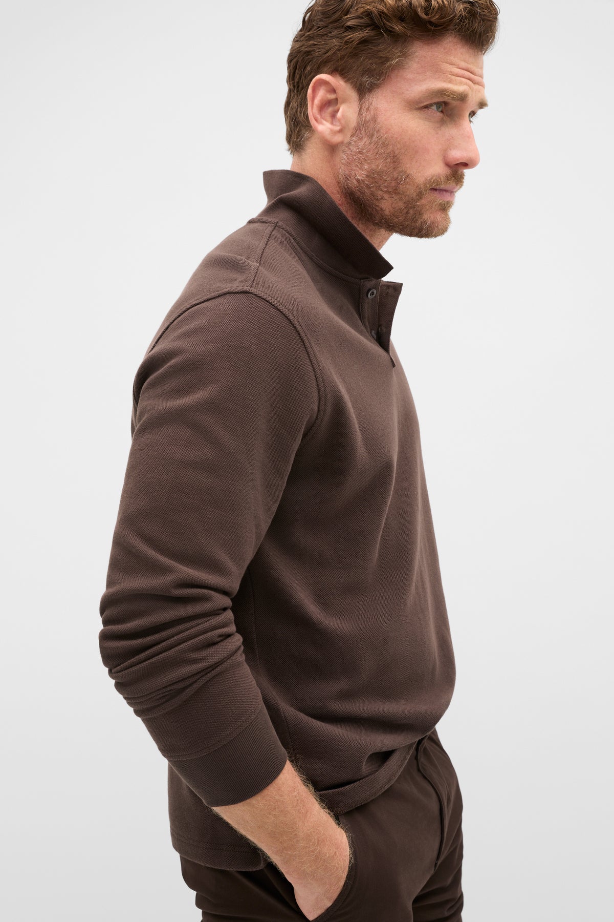 Long Sleeve Pique Polo