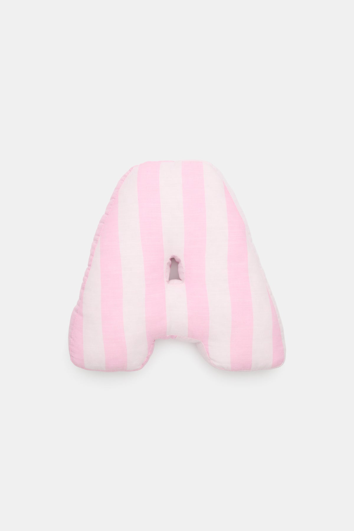 Pink Stripe Initial Cushion