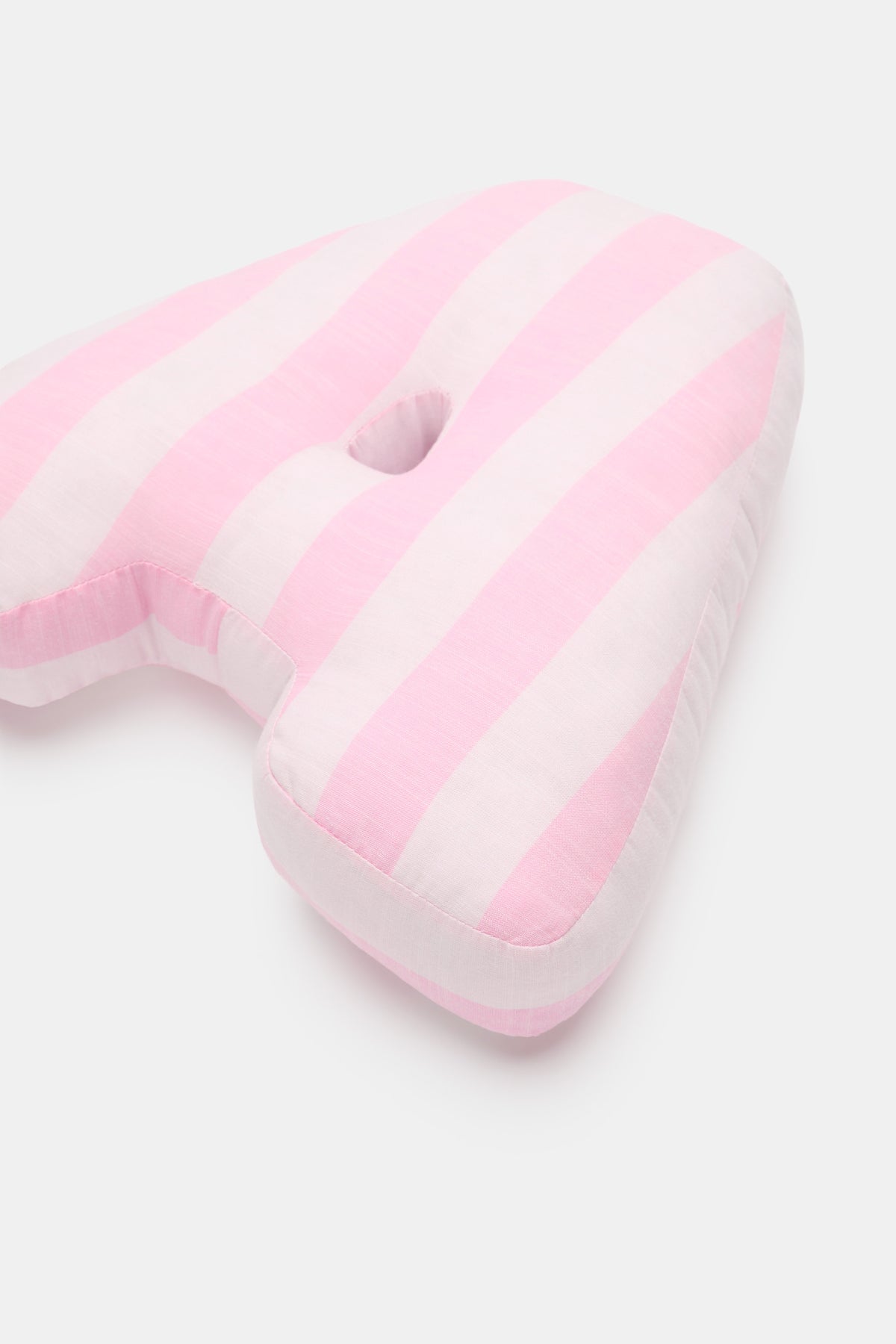 Pink Stripe Initial Cushion