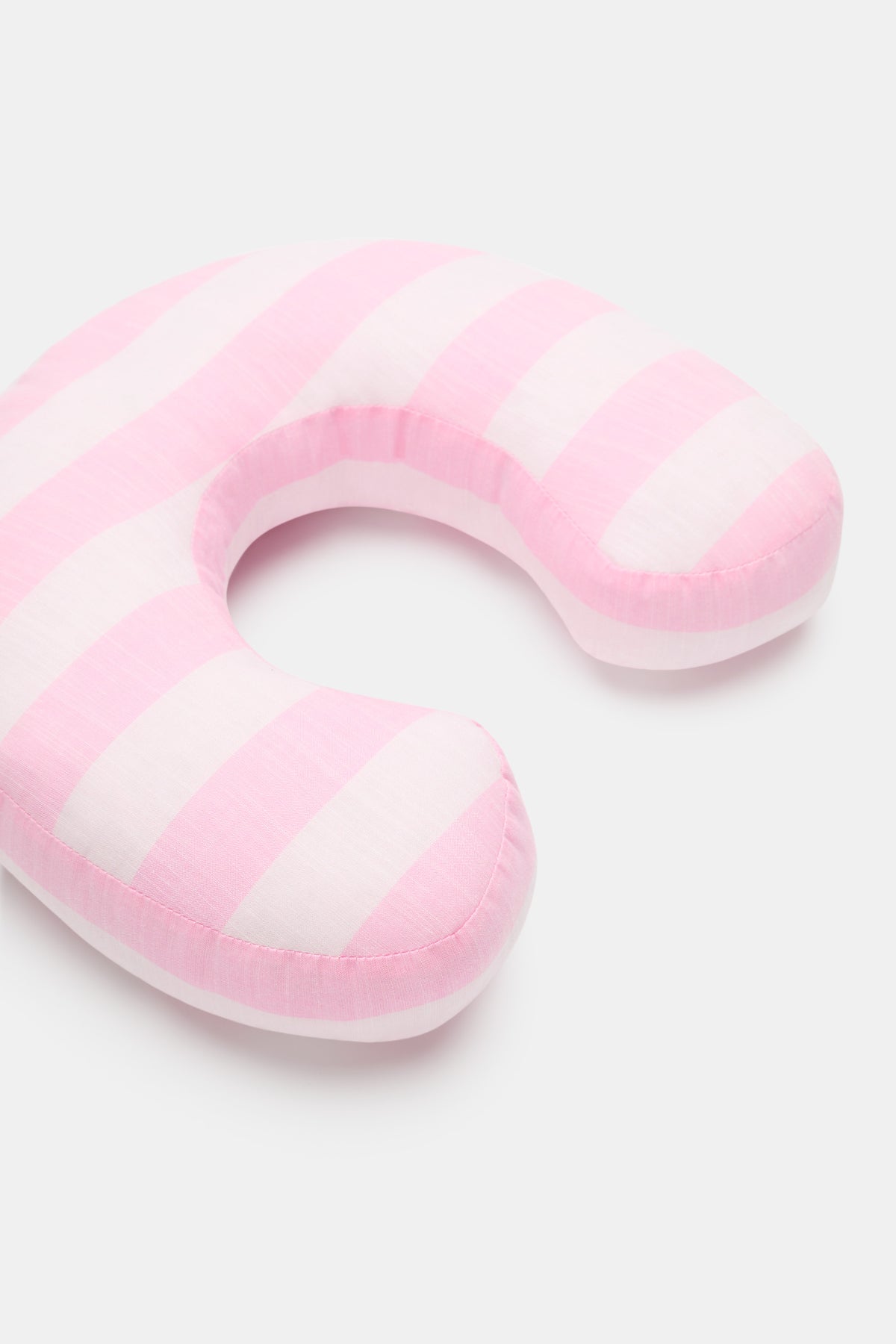 Pink Stripe Initial Cushion
