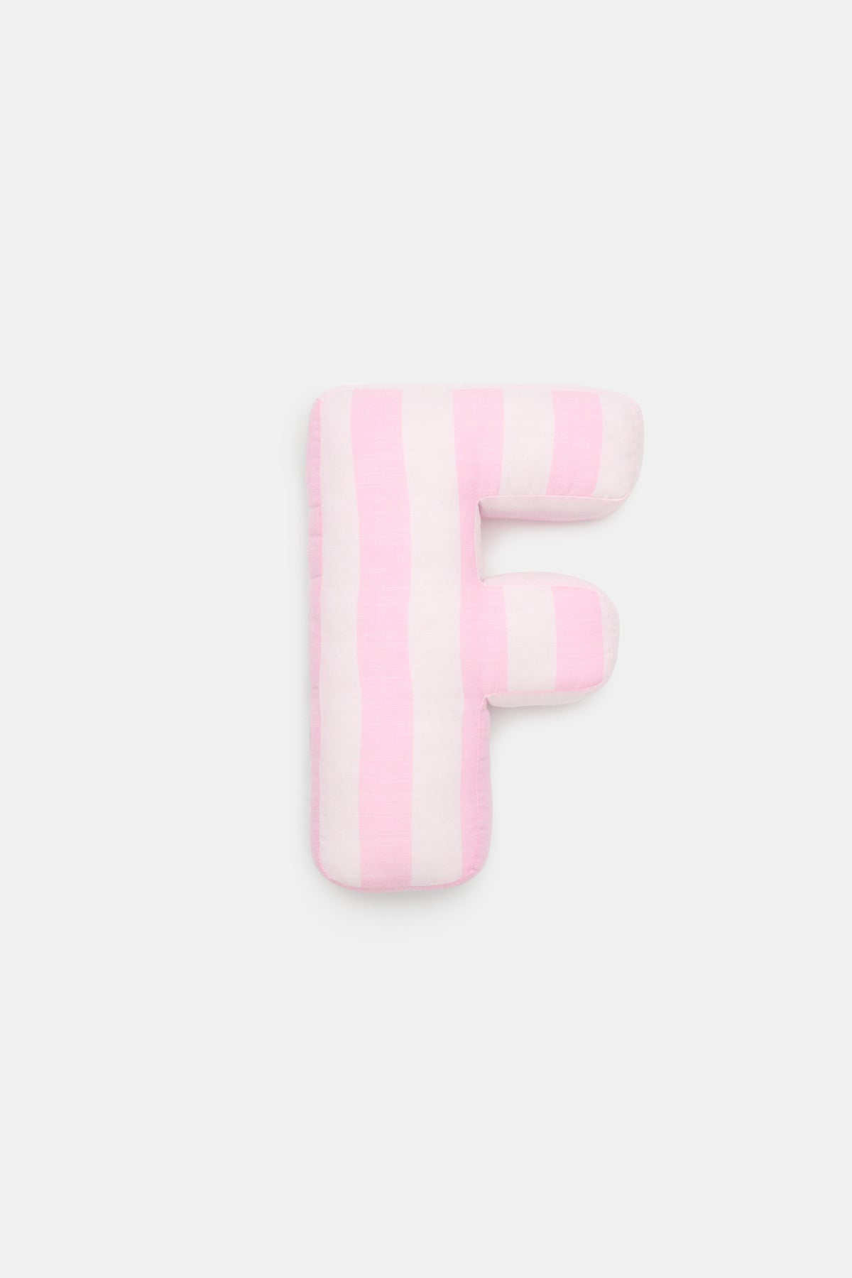 Pink Stripe Initial Cushion