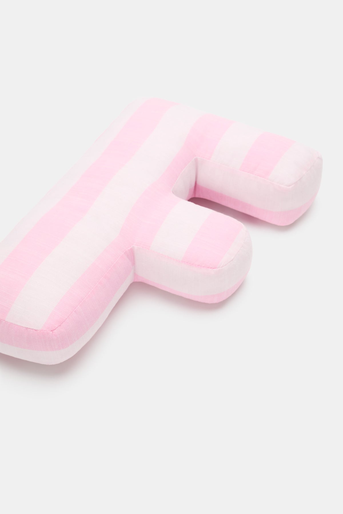 Pink Stripe Initial Cushion