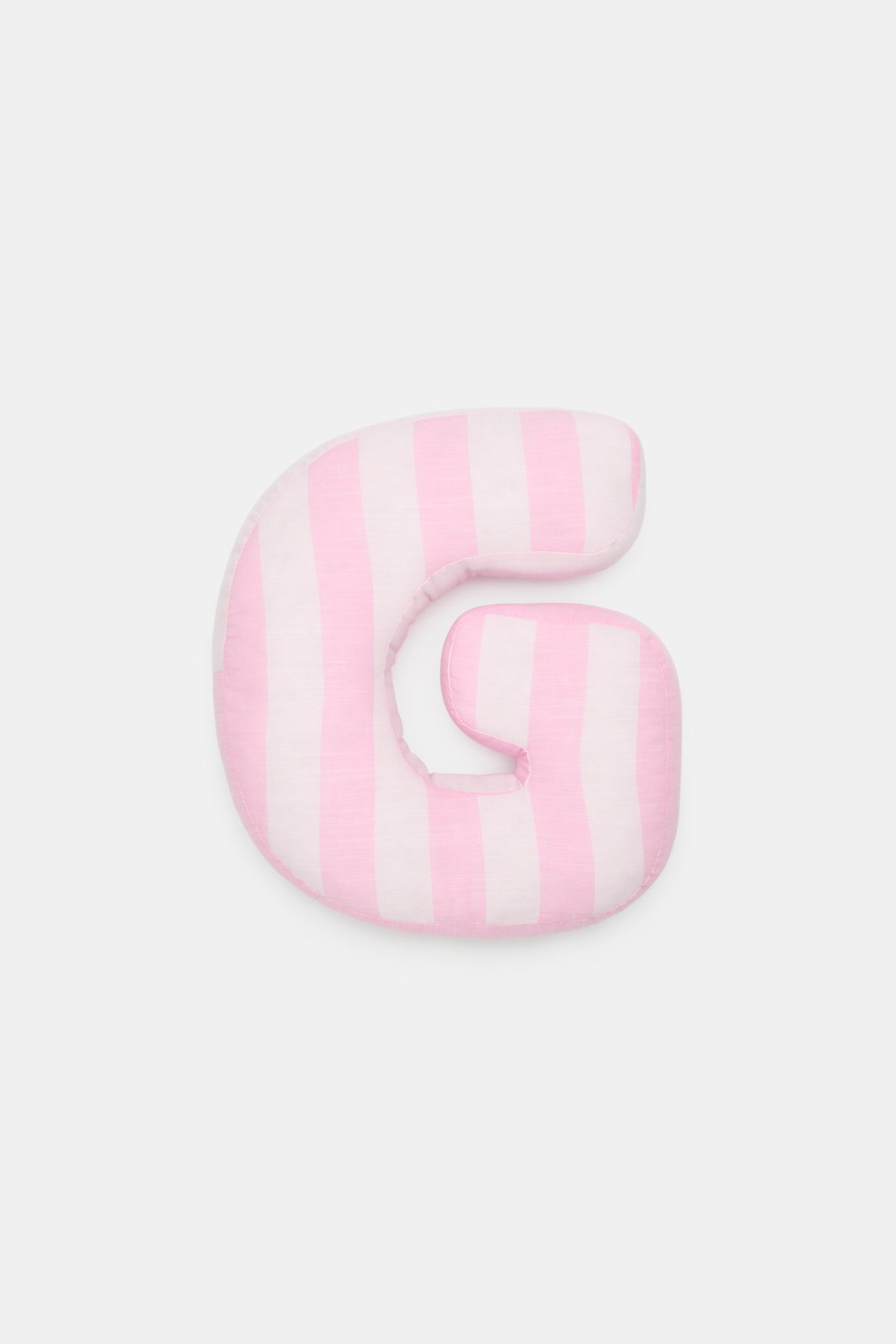 Pink Stripe Initial Cushion