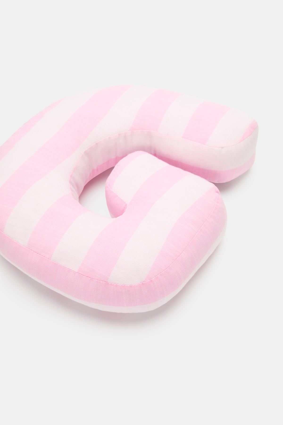 Pink Stripe Initial Cushion