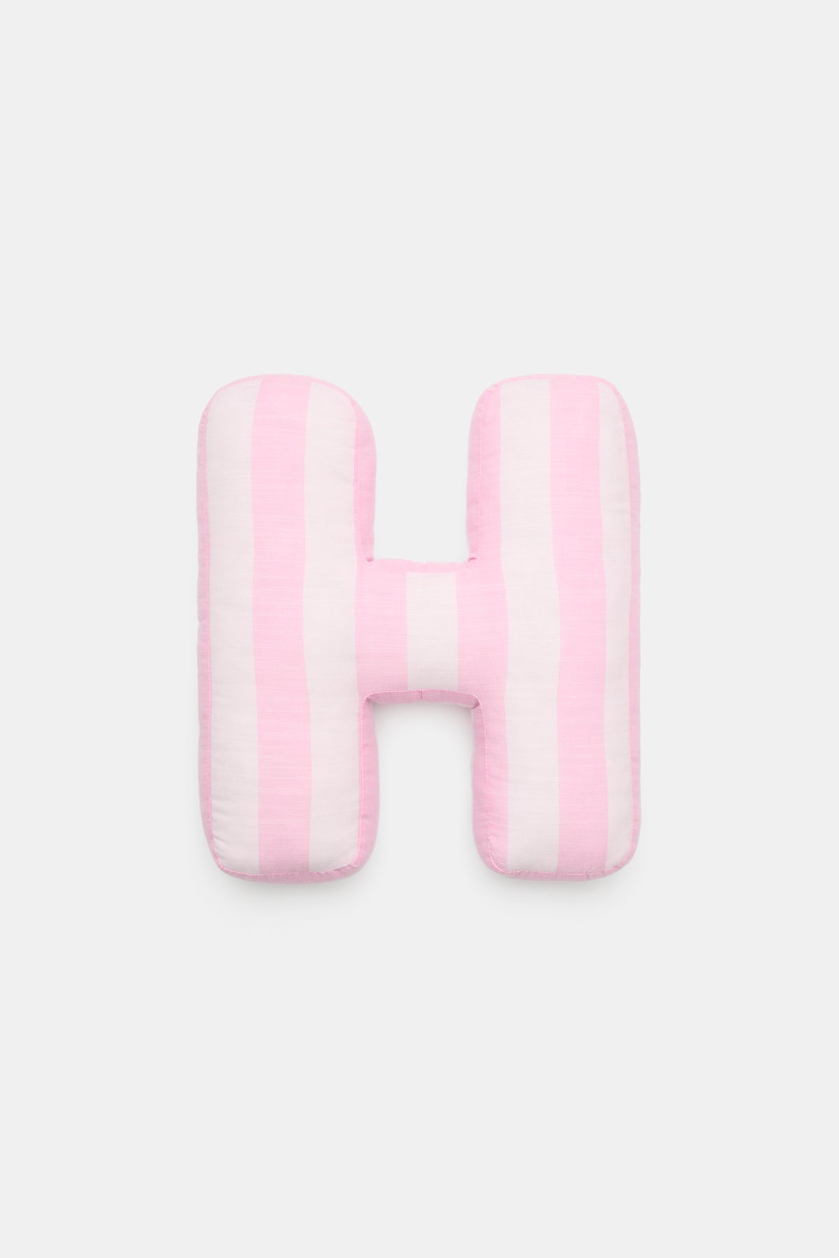 Pink Stripe Initial Cushion