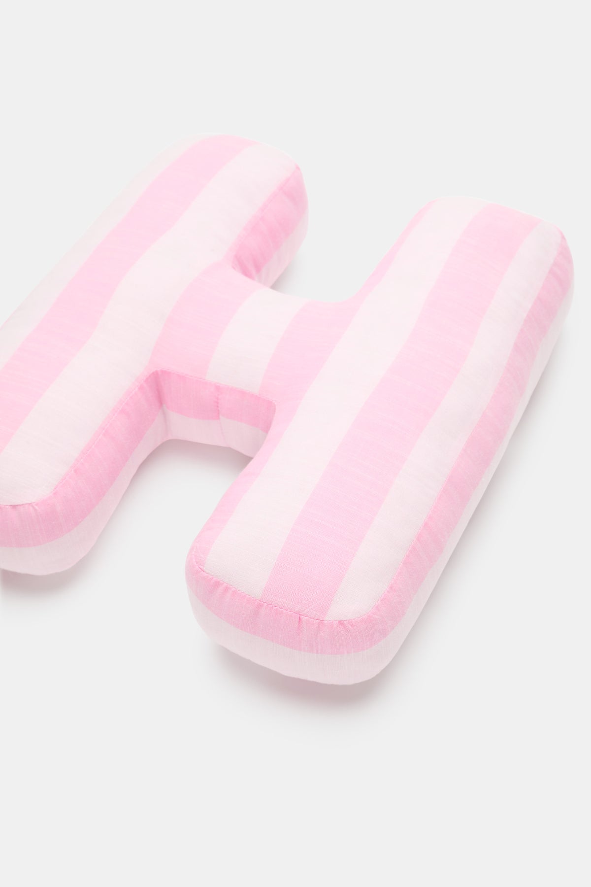 Pink Stripe Initial Cushion
