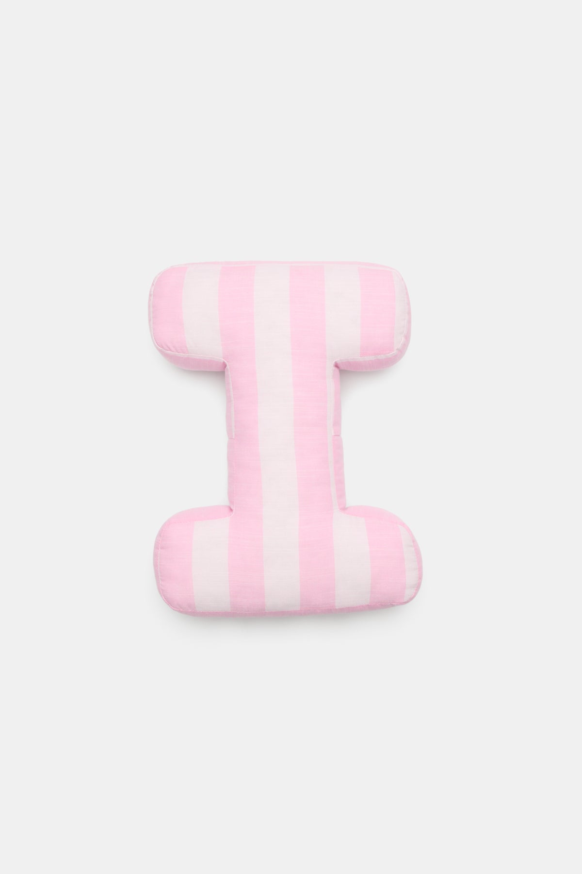 Pink Stripe Initial Cushion