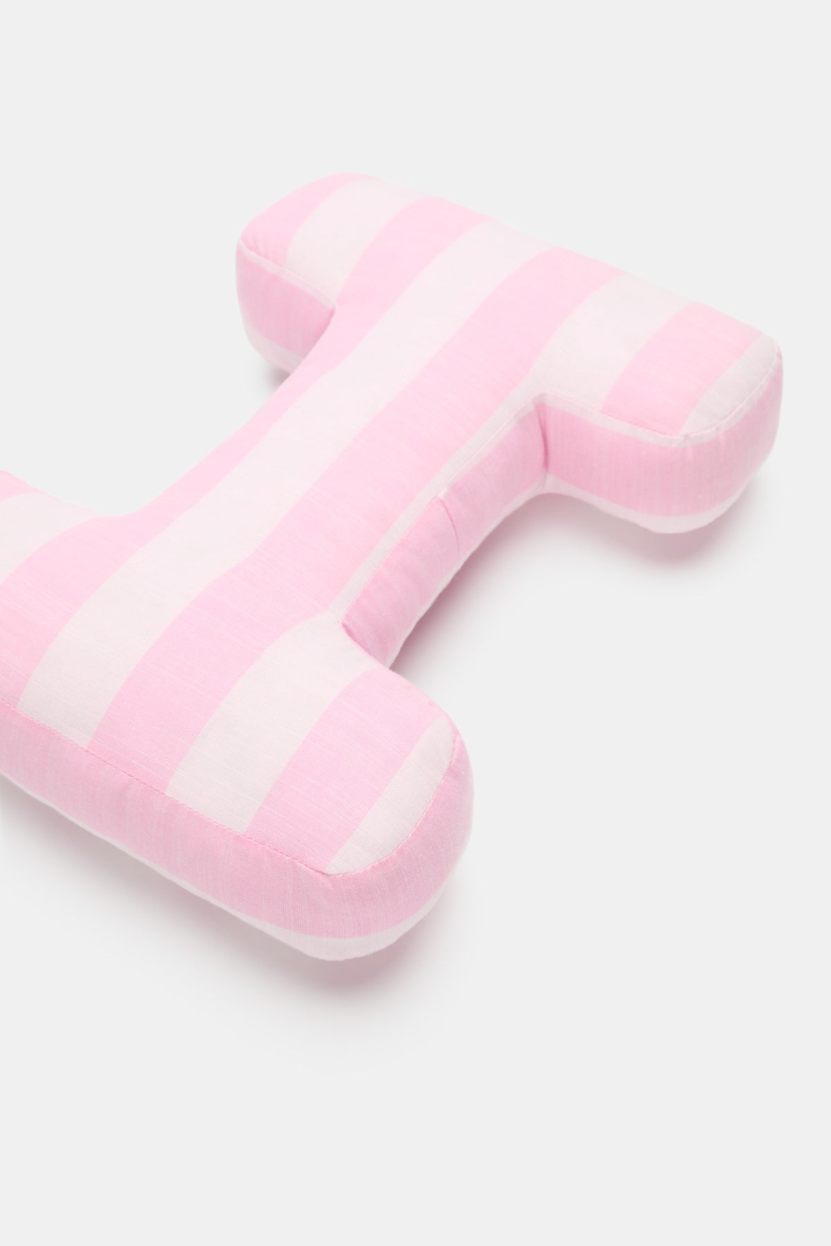 Pink Stripe Initial Cushion