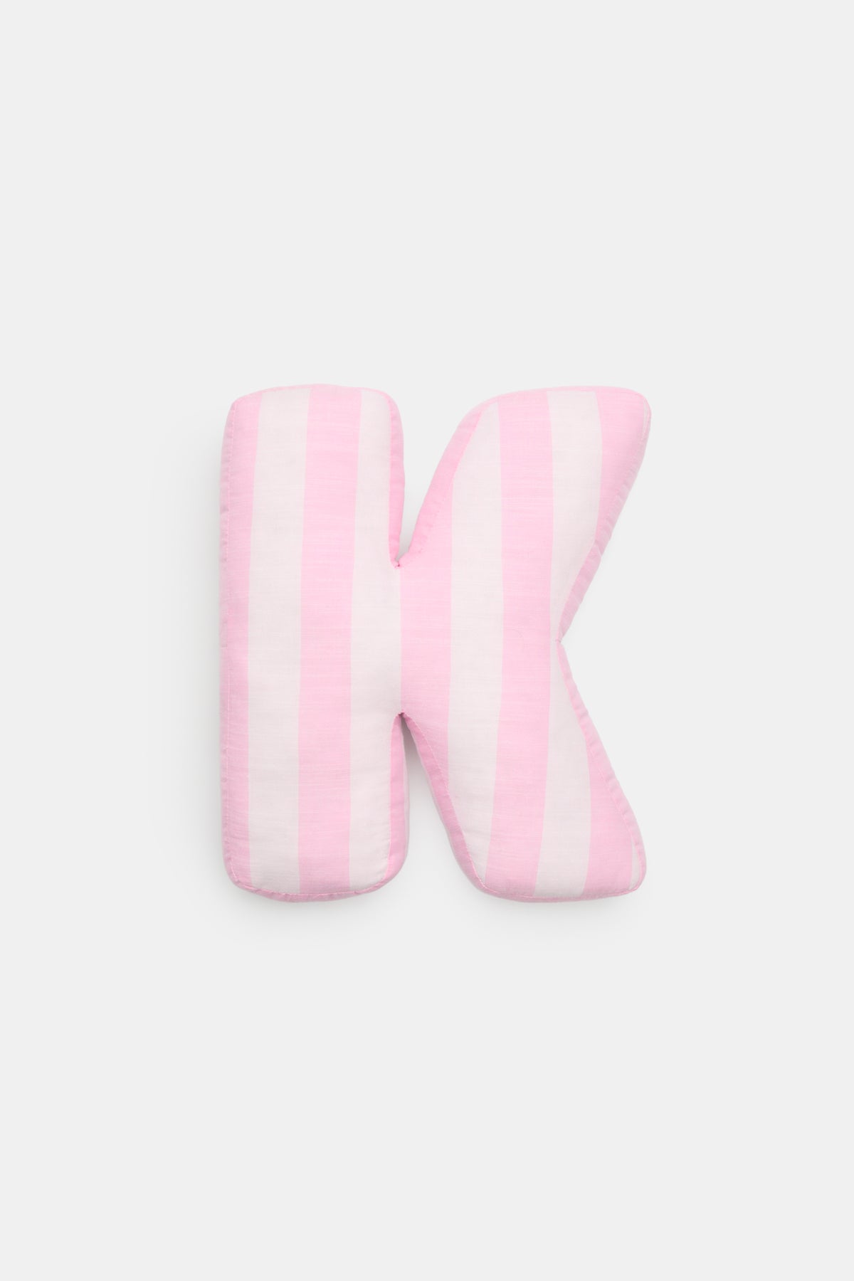 Pink Stripe Initial Cushion