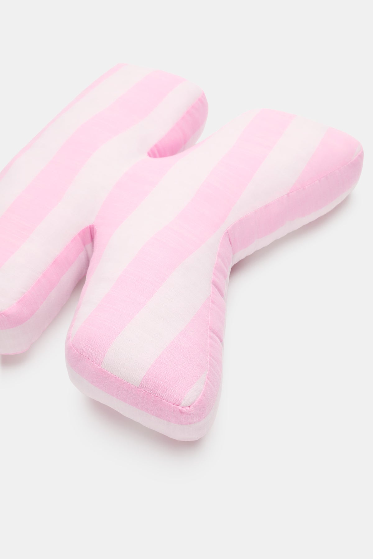 Pink Stripe Initial Cushion