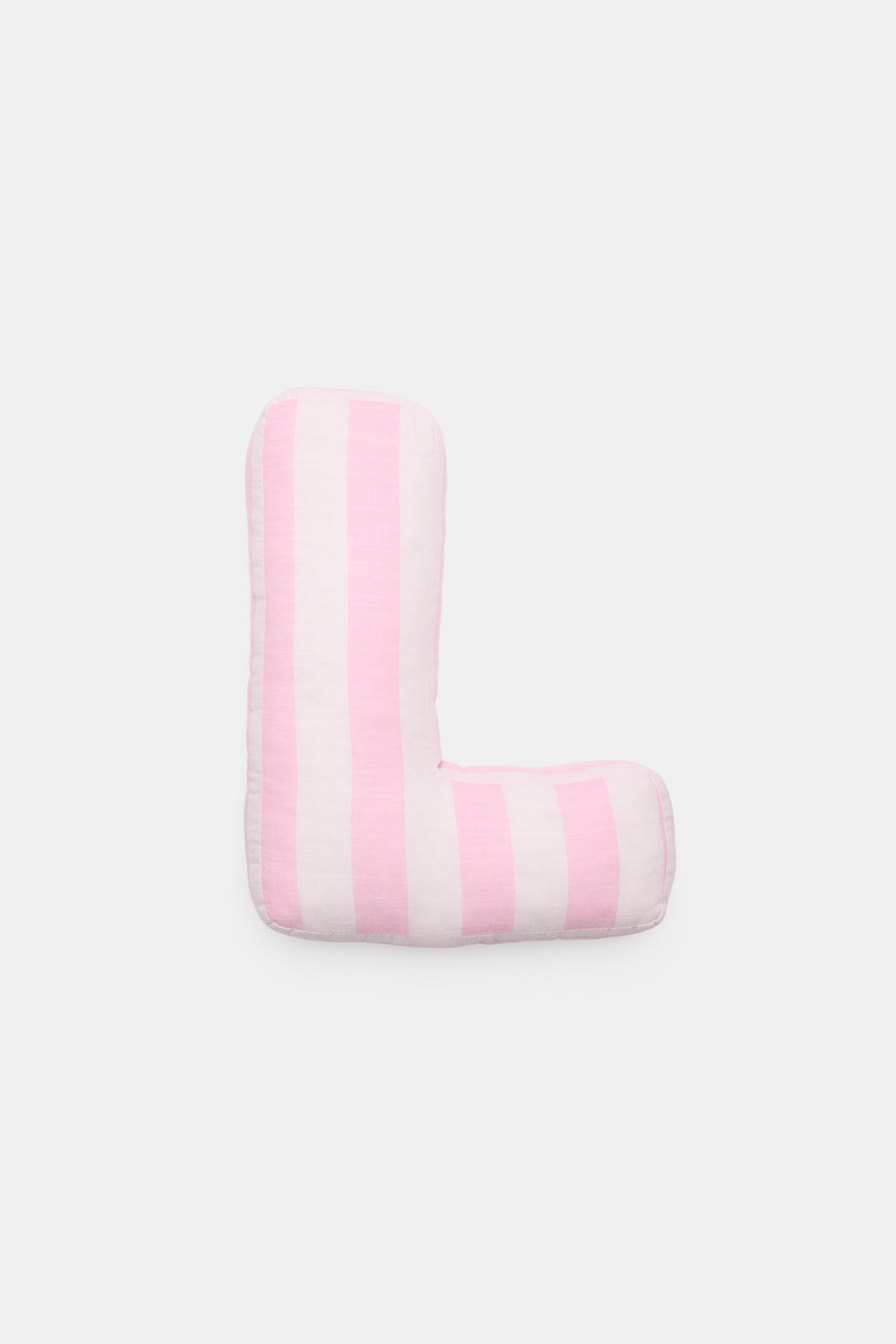 Pink Stripe Initial Cushion