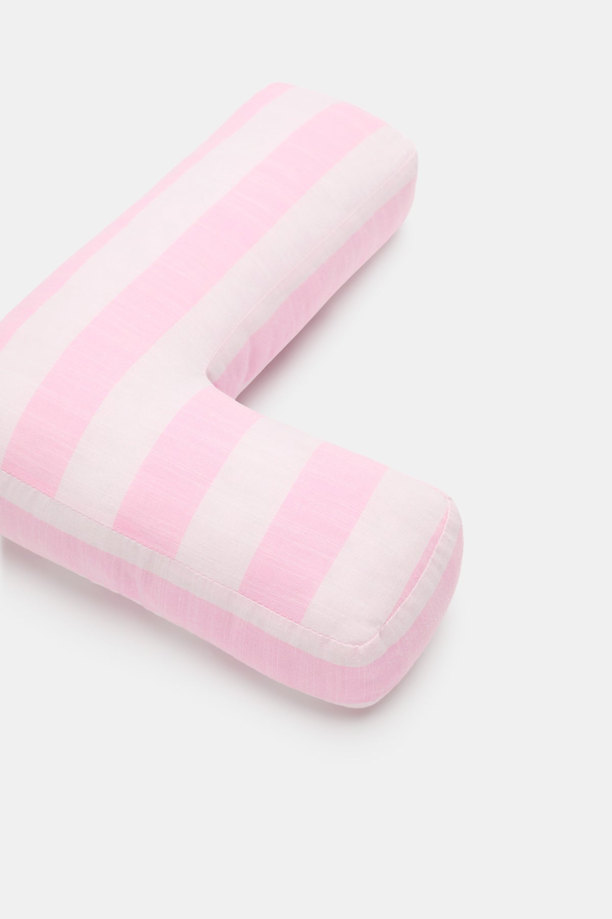 Pink Stripe Initial Cushion