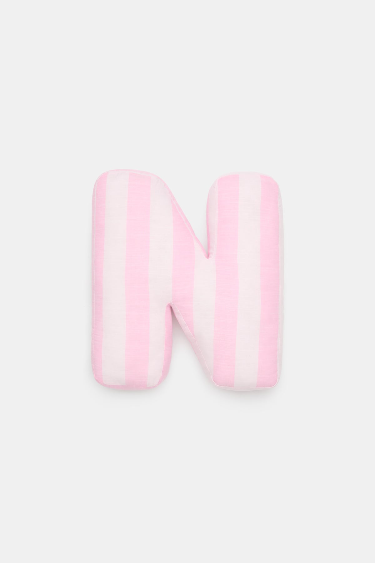 Pink Stripe Initial Cushion