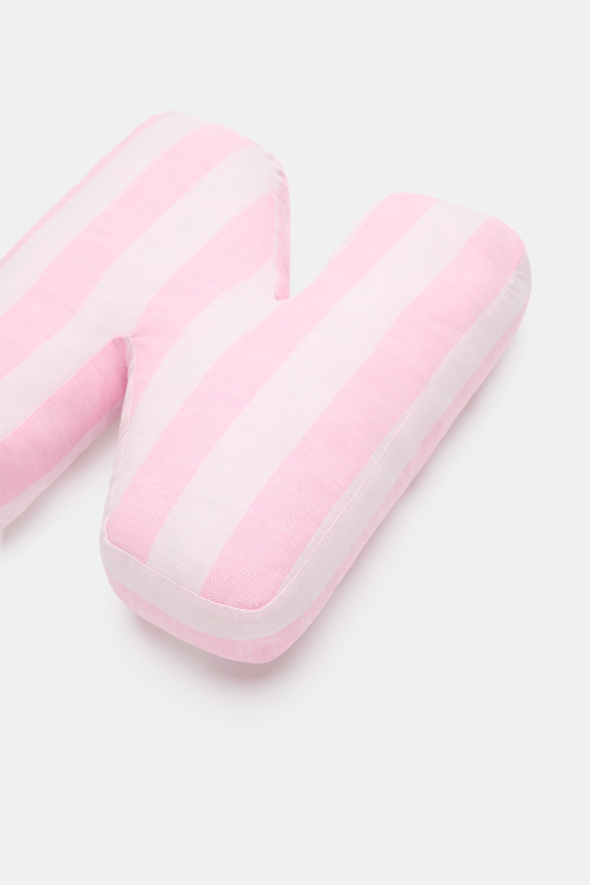 Pink Stripe Initial Cushion