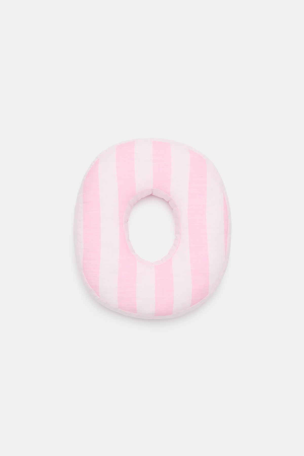 Pink Stripe Initial Cushion