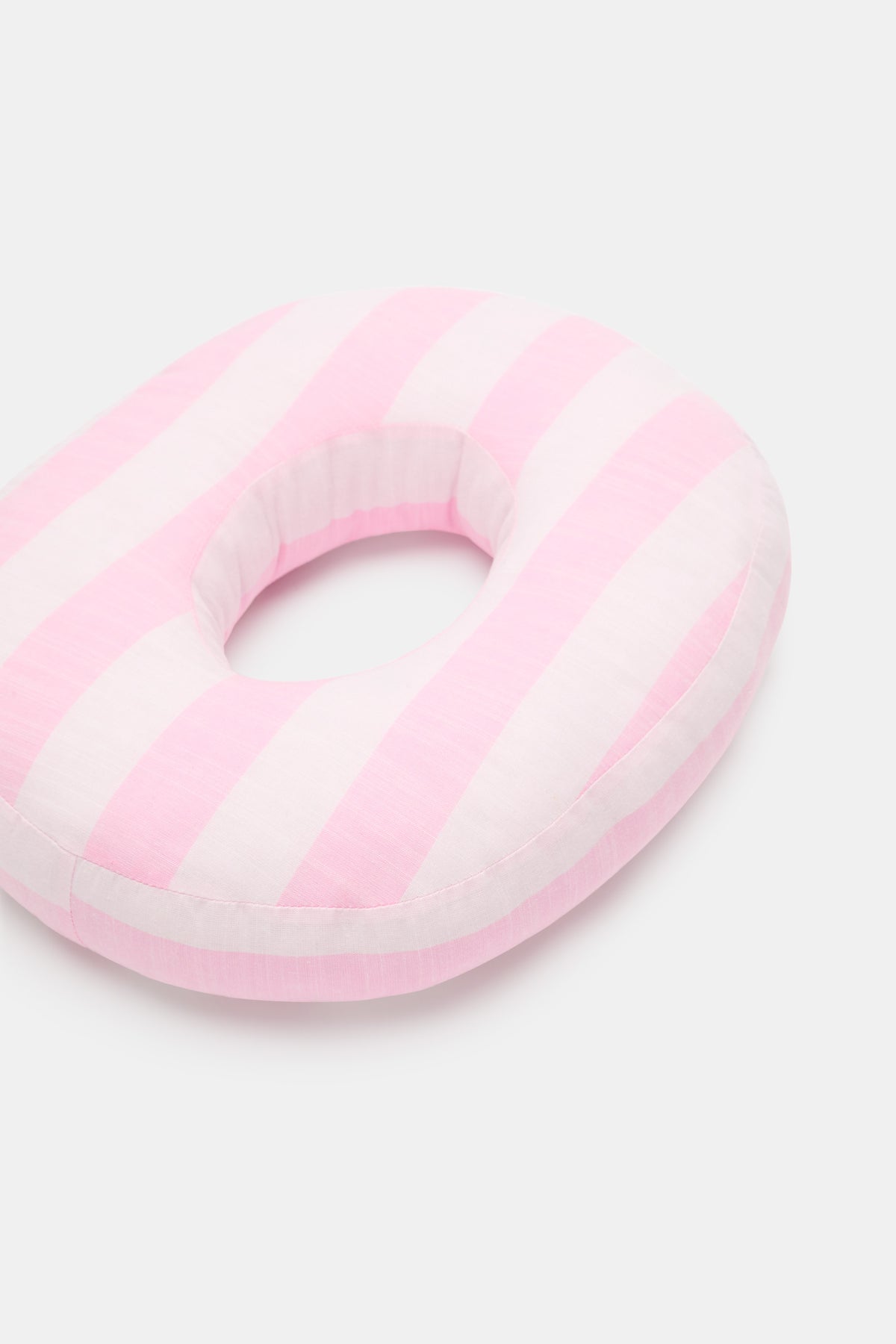 Pink Stripe Initial Cushion