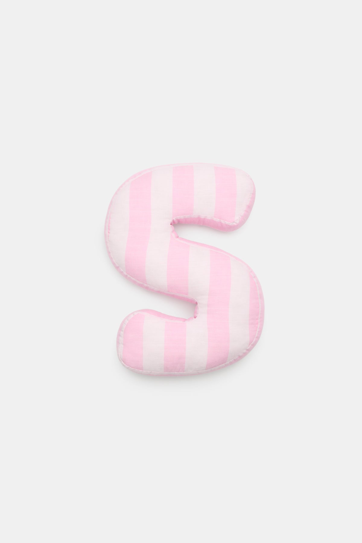 Pink Stripe Initial Cushion