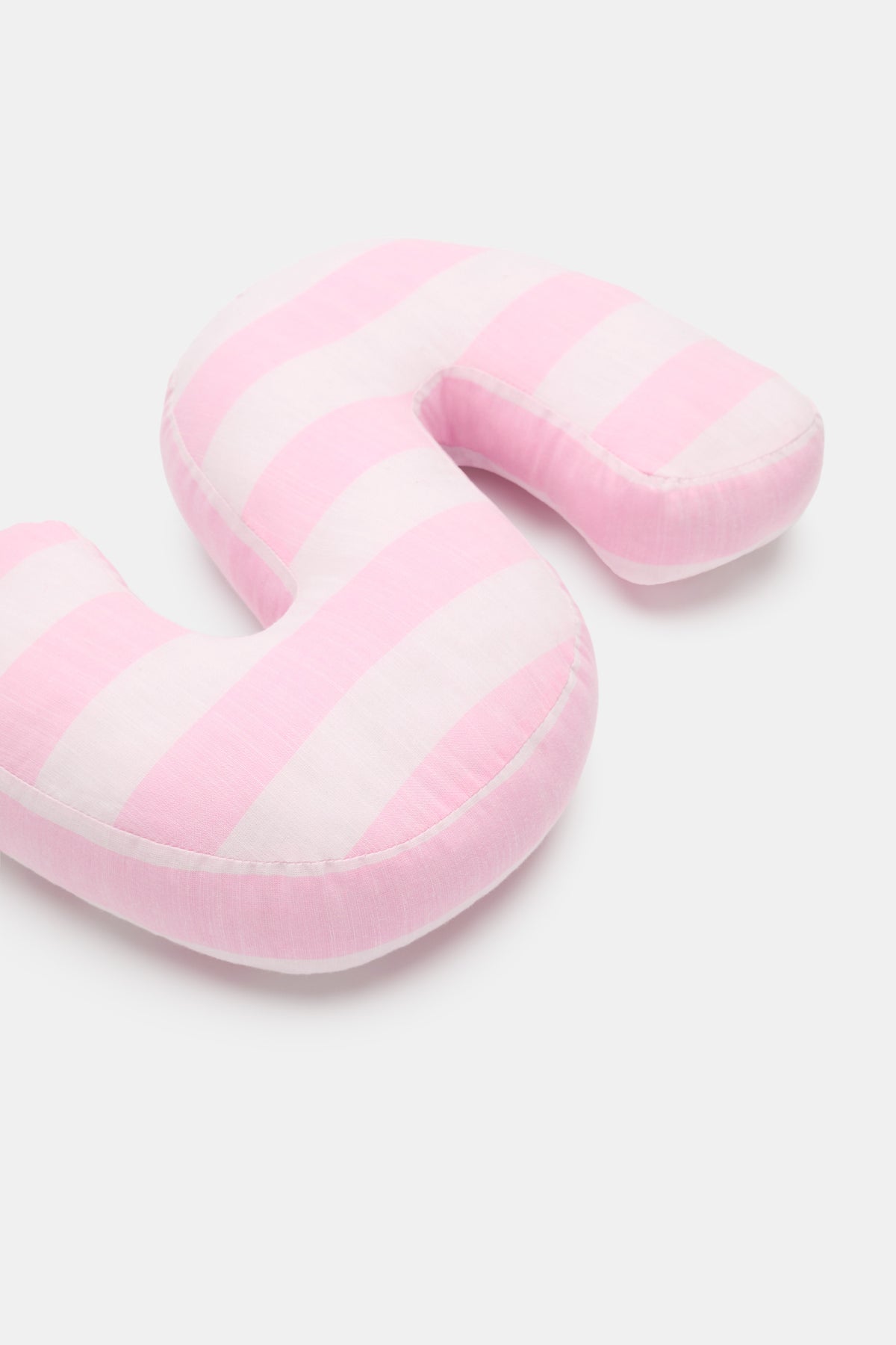 Pink Stripe Initial Cushion
