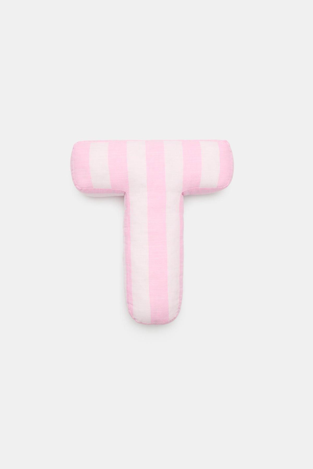 Pink Stripe Initial Cushion