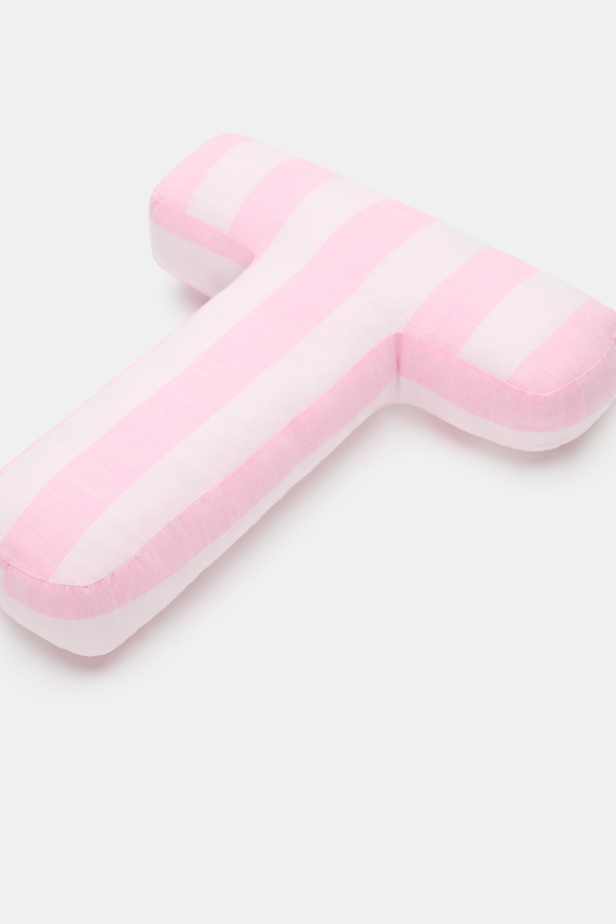 Pink Stripe Initial Cushion