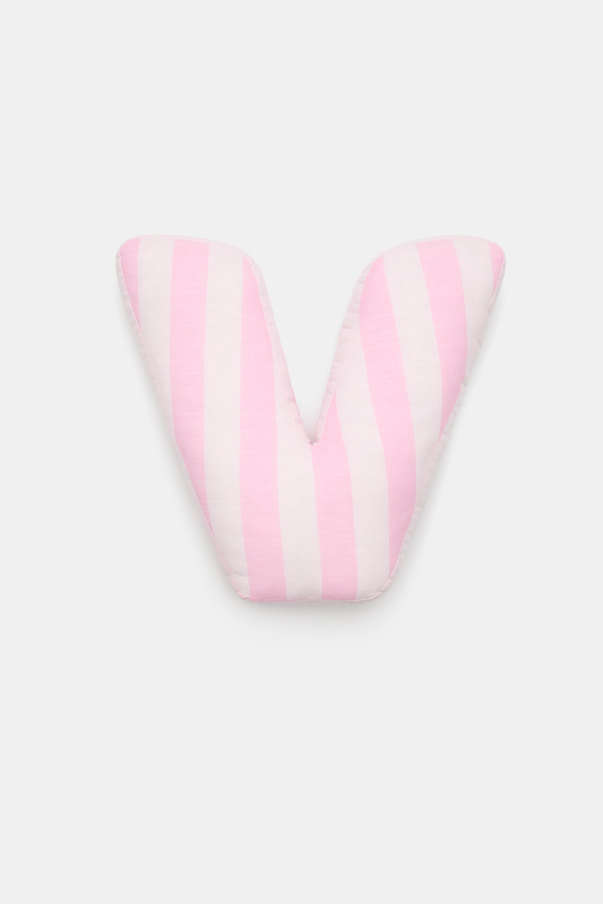 Pink Stripe Initial Cushion