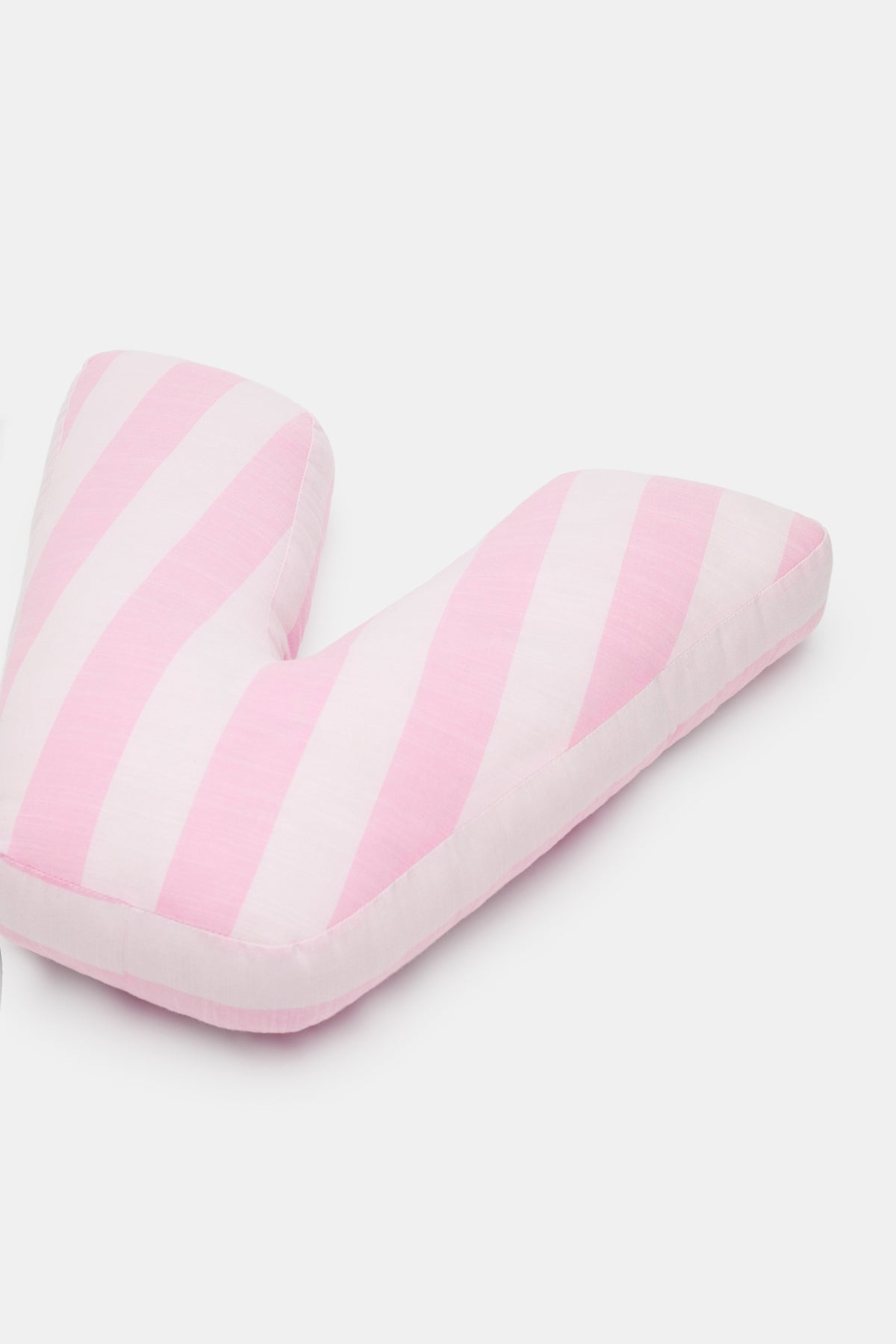 Pink Stripe Initial Cushion