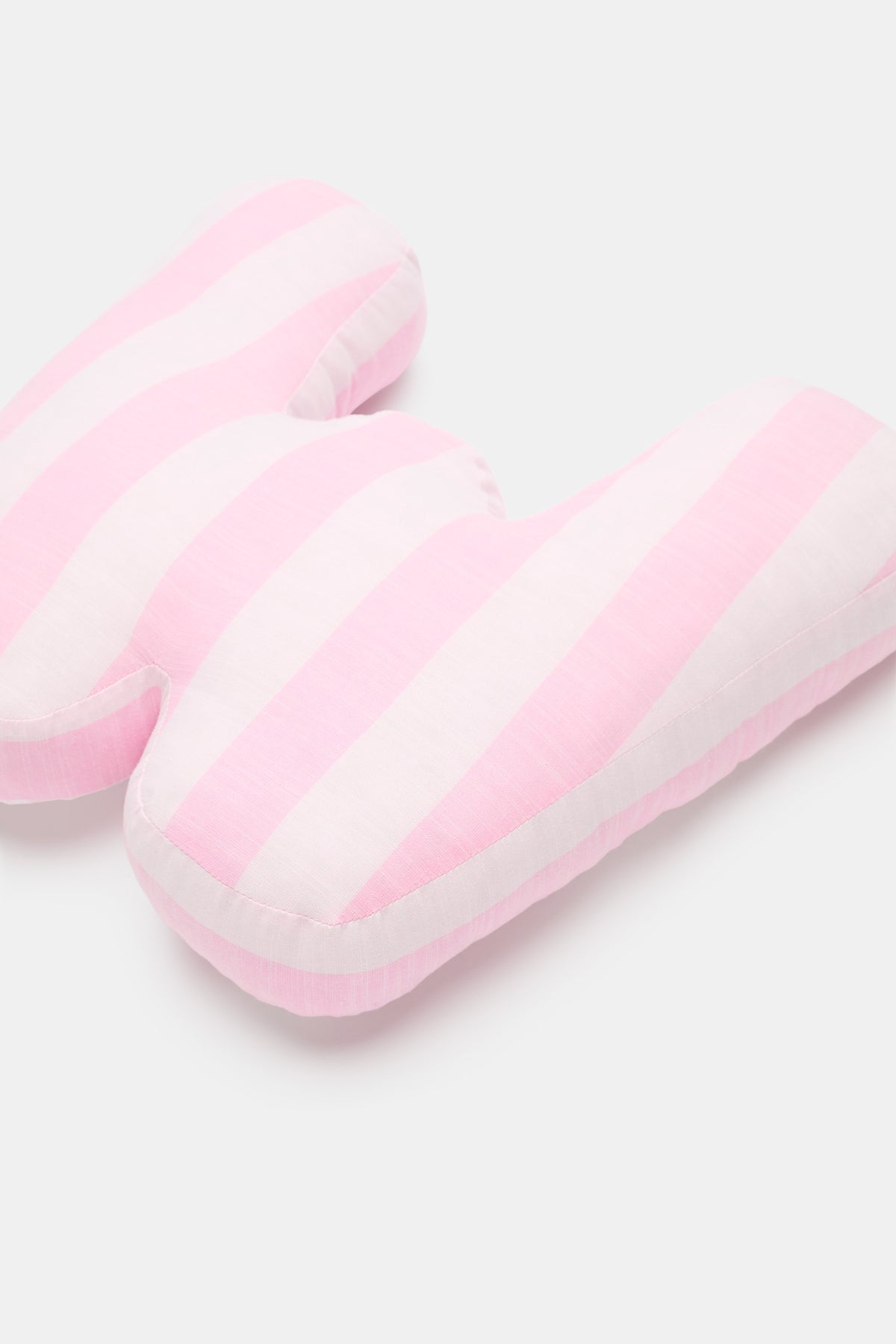 Pink Stripe Initial Cushion