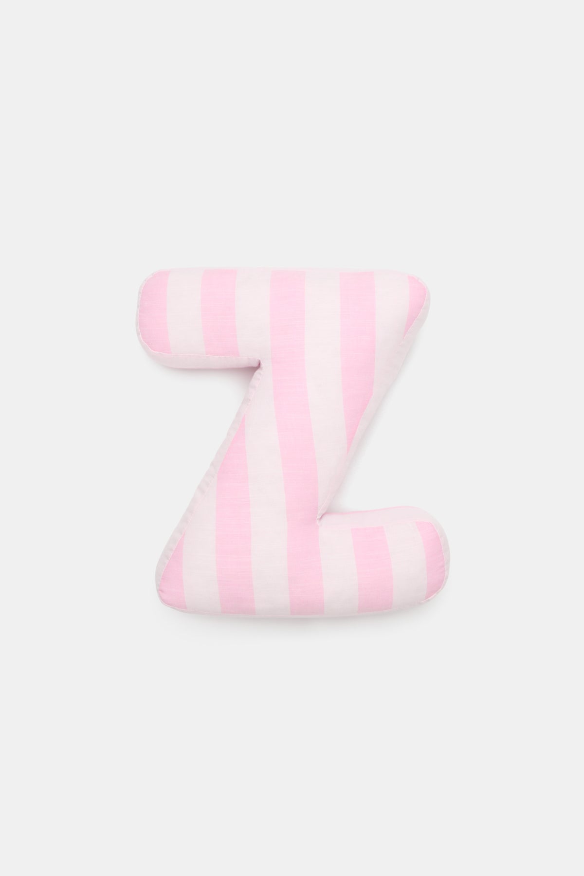 Pink Stripe Initial Cushion