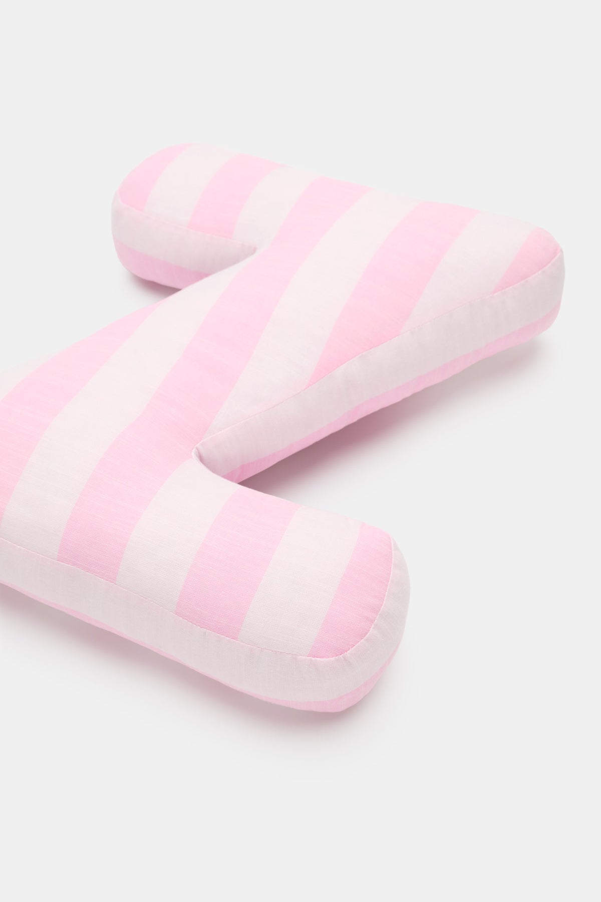 Pink Stripe Initial Cushion