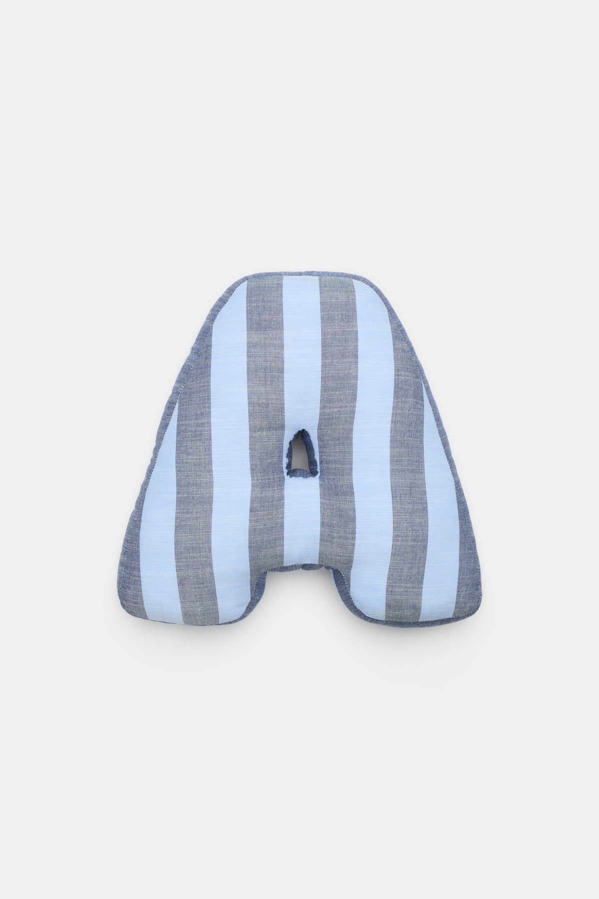 Blue Stripe Initial Cushion