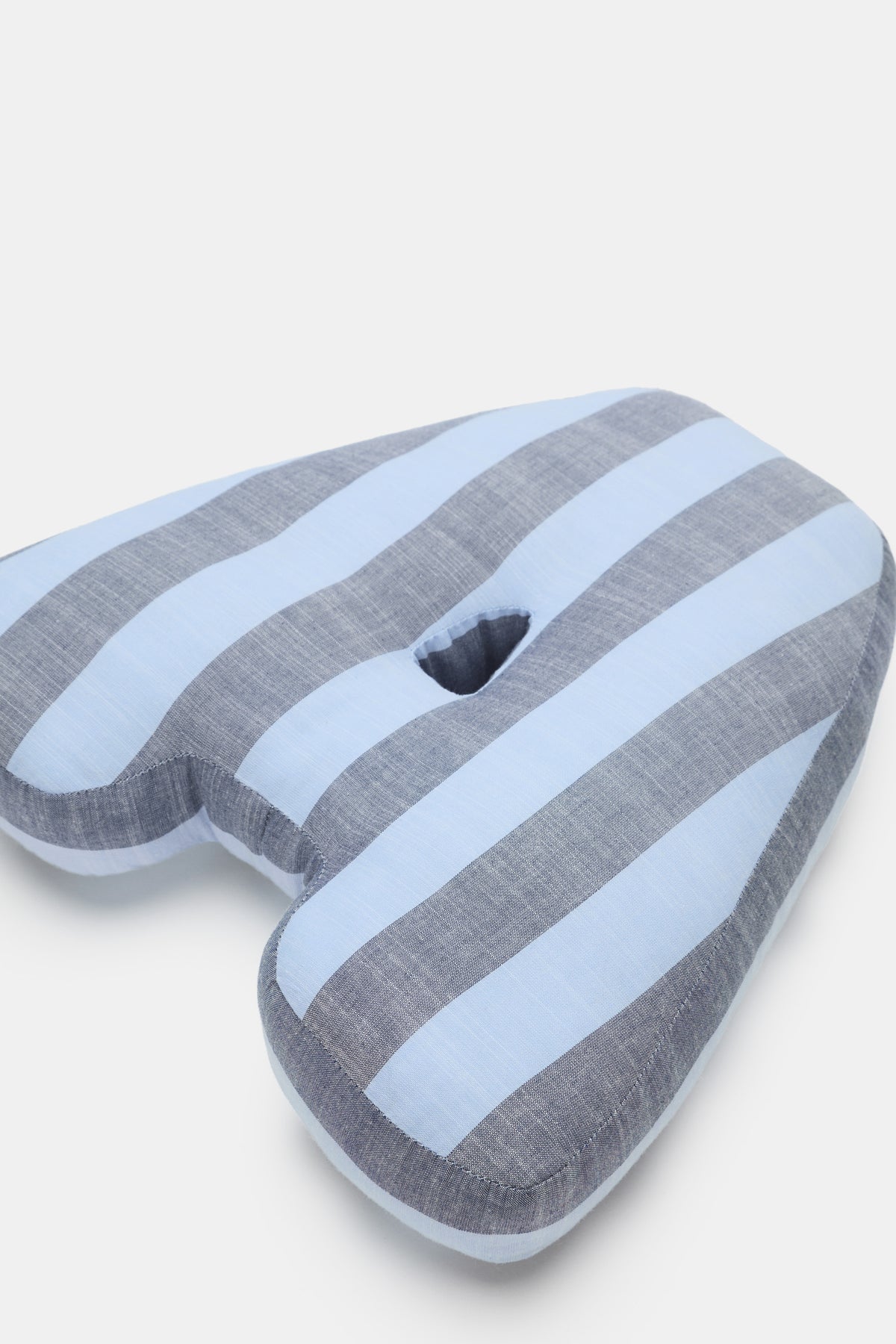 Blue Stripe Initial Cushion