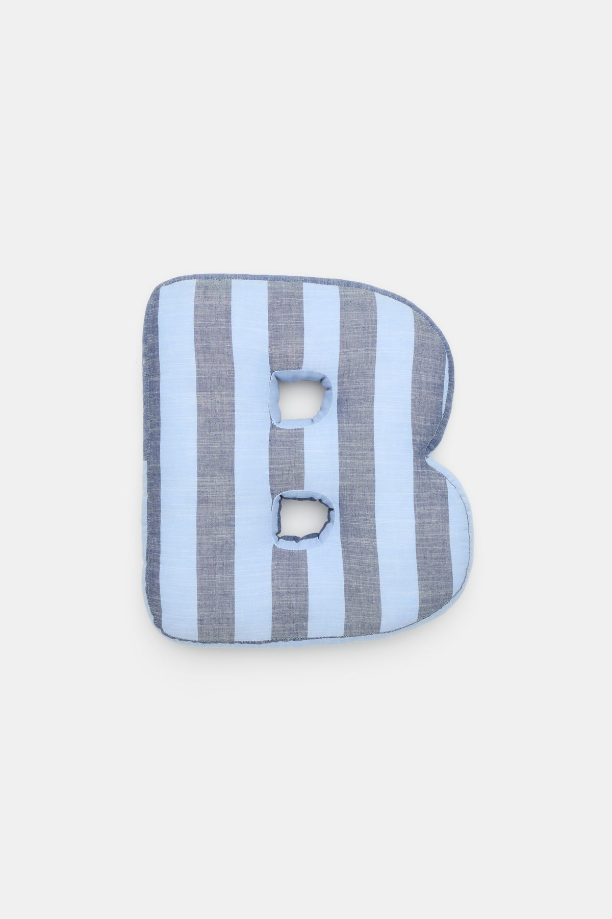 Blue Stripe Initial Cushion