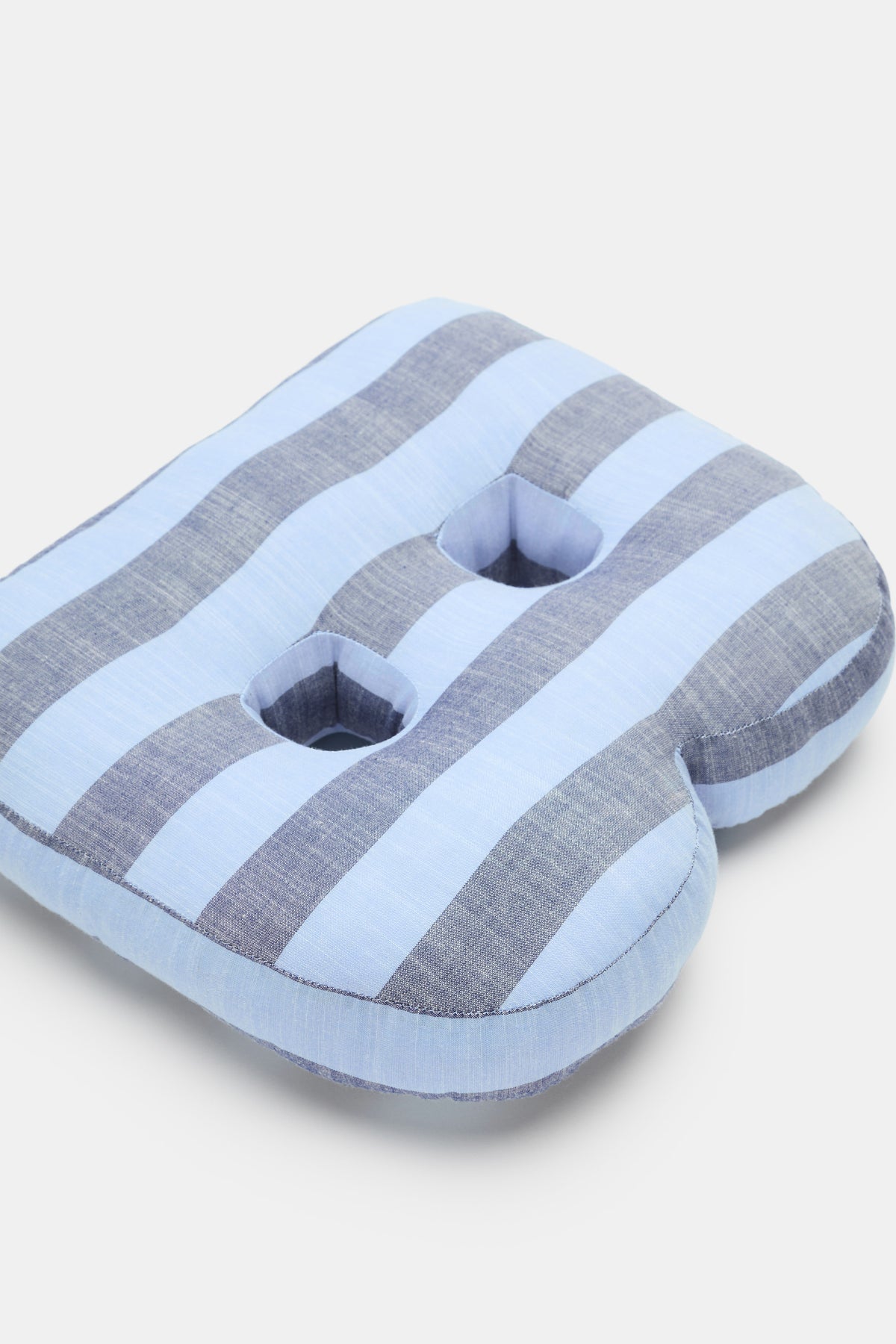 Blue Stripe Initial Cushion