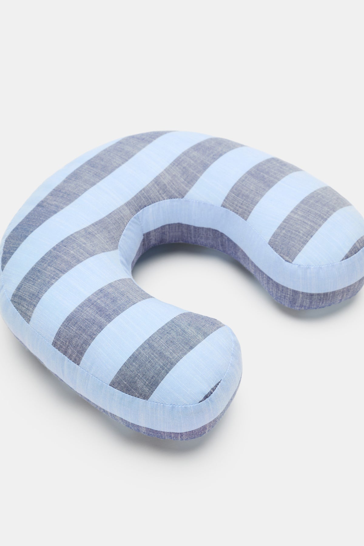 Blue Stripe Initial Cushion