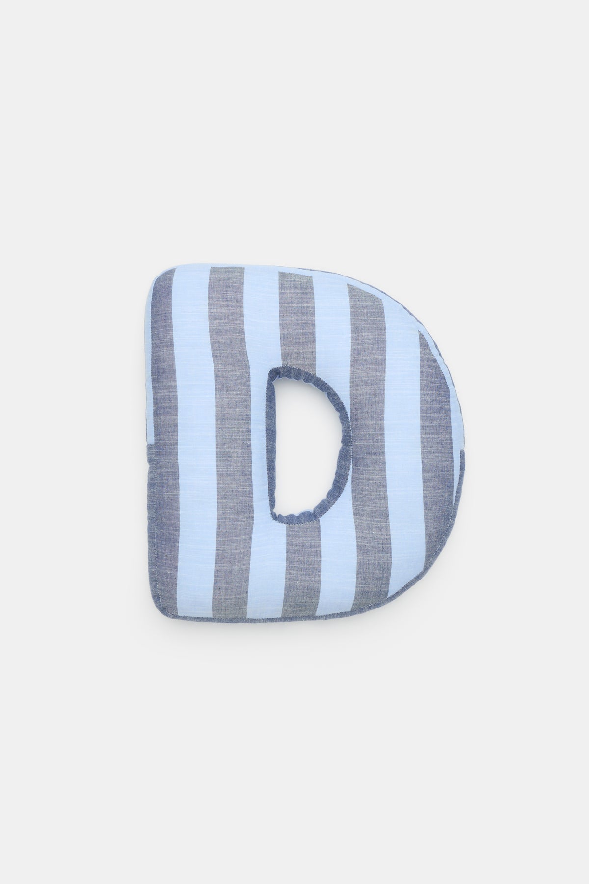 Blue Stripe Initial Cushion