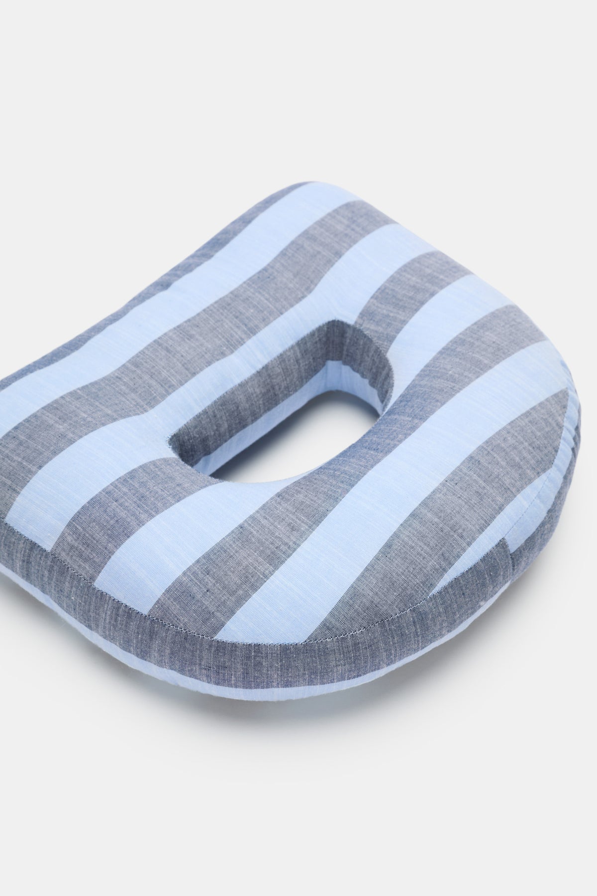 Blue Stripe Initial Cushion