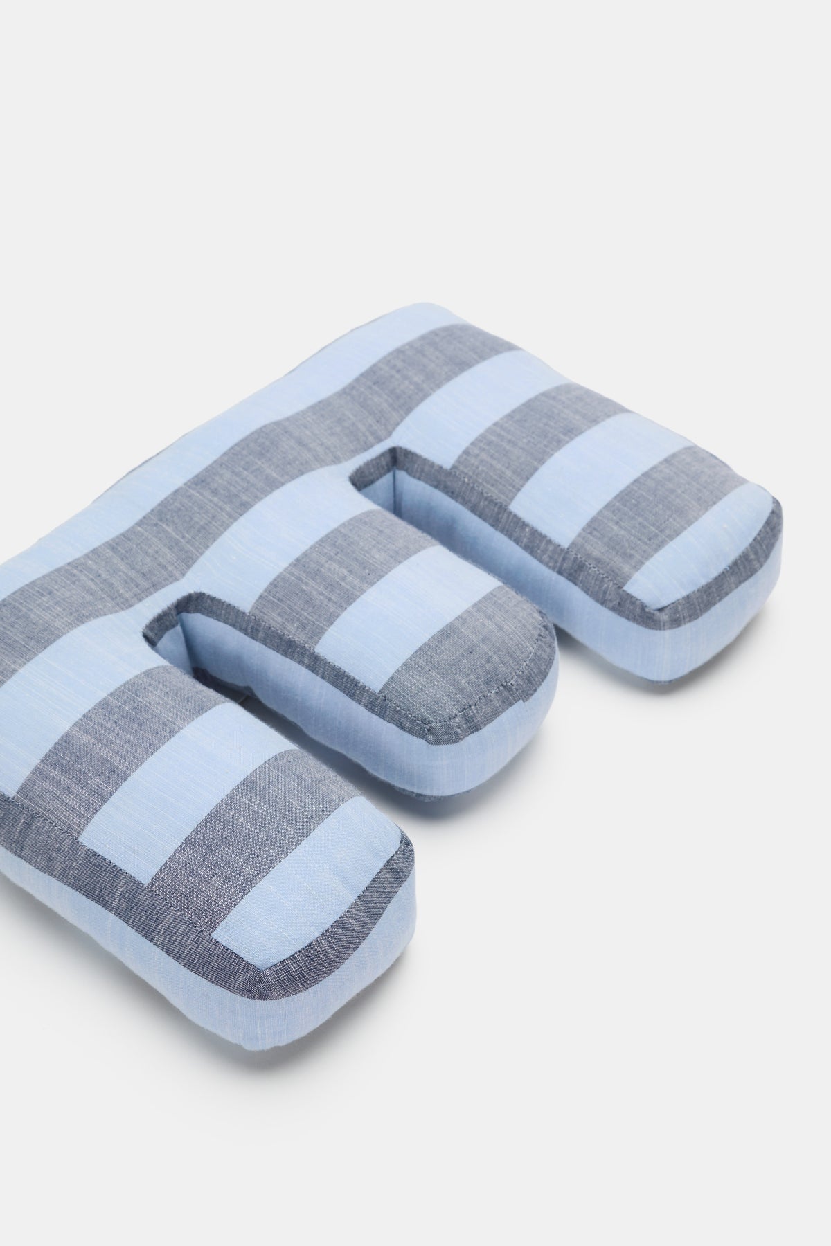 Blue Stripe Initial Cushion